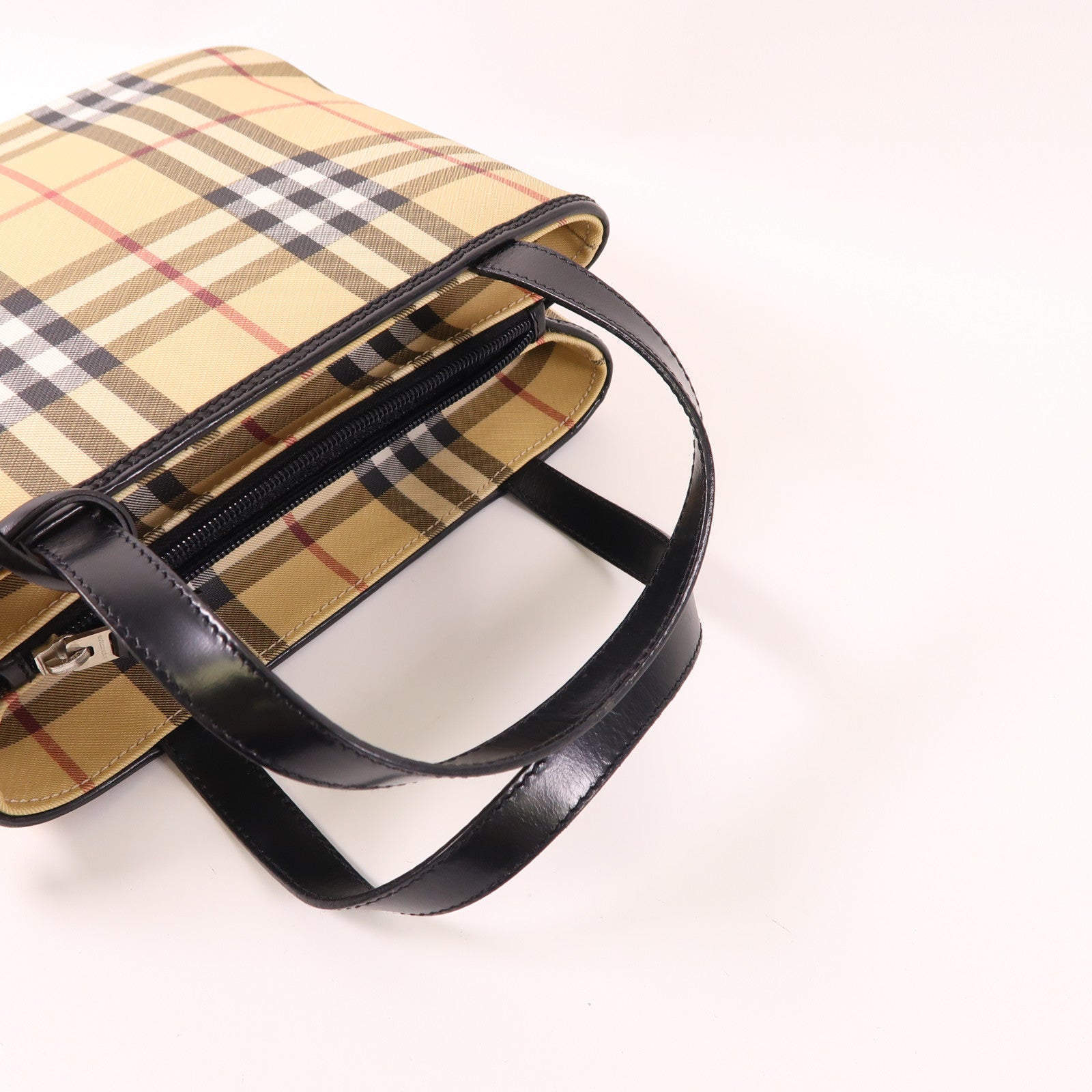 BURBERRY 帆布Hand Bag銀扣手挽袋
