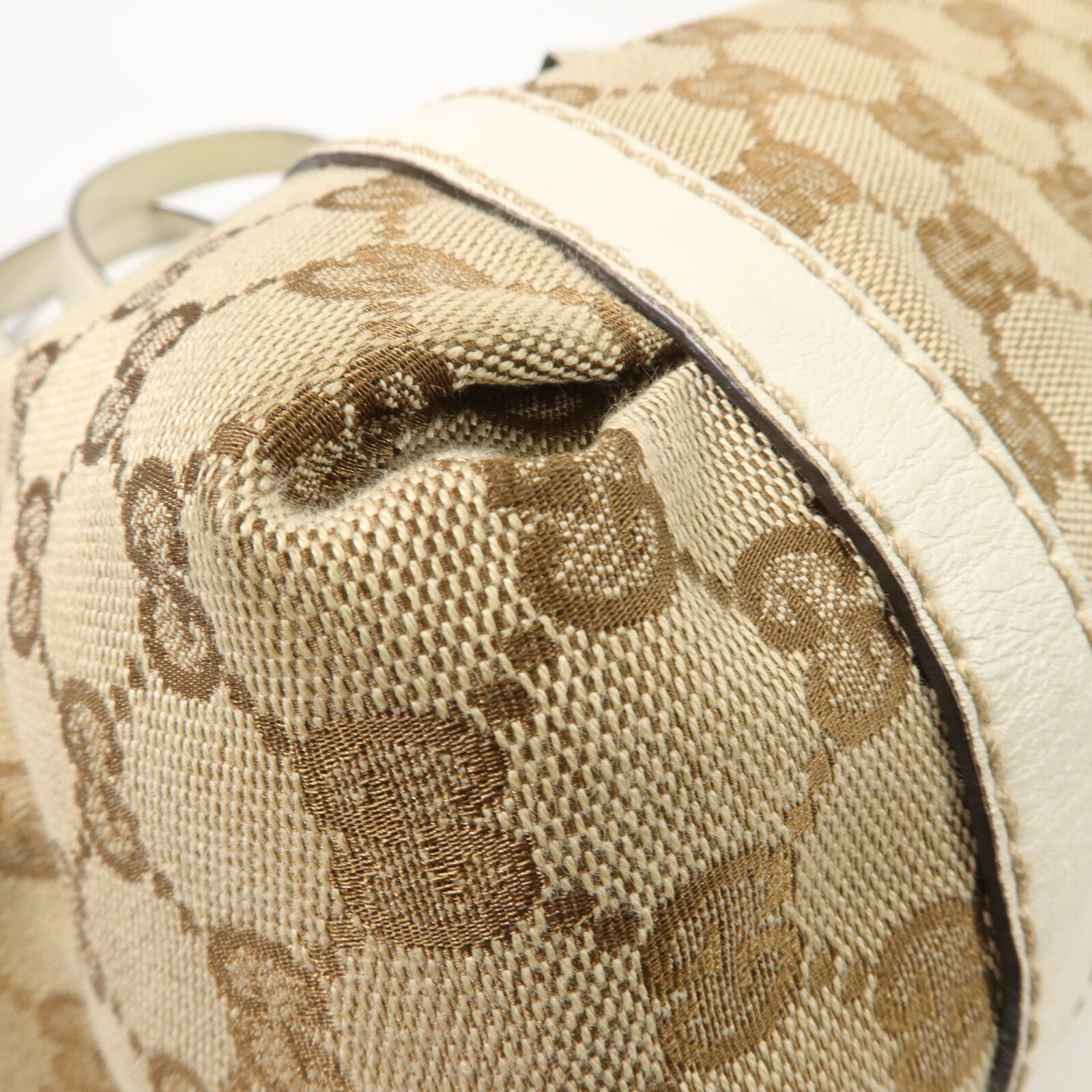 GUCCI 帆布/牛皮皮革Web Flap Tote肩背袋