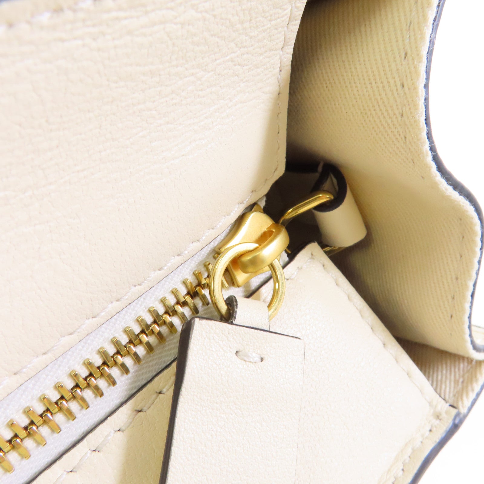 Valentino 牛皮皮革Shoulder Bag金扣手挽肩背兩用袋白色