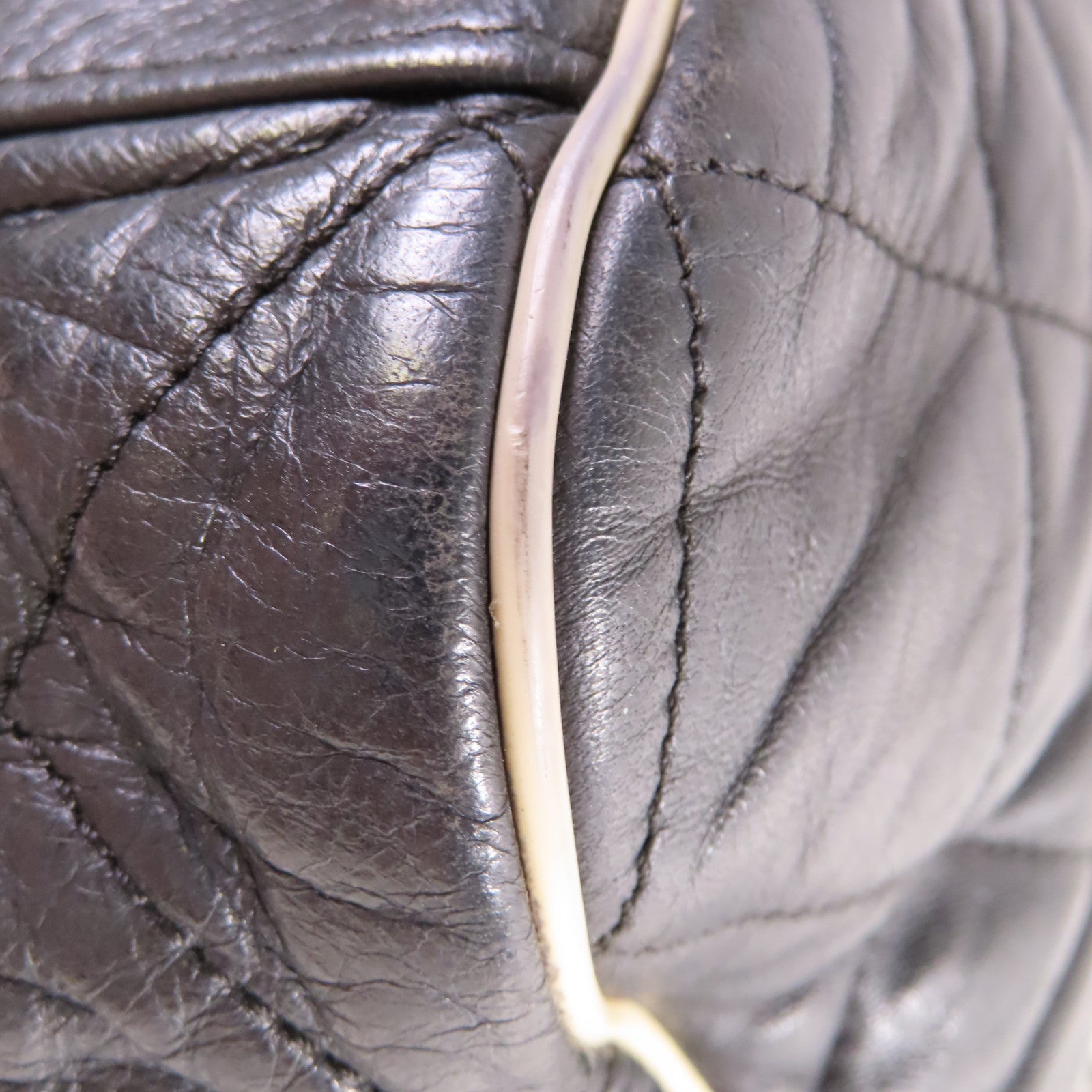 CHANEL 【激減優惠】菱格牛皮皮革Chain Shoulder Bag銀扣鏈帶肩背袋黑色