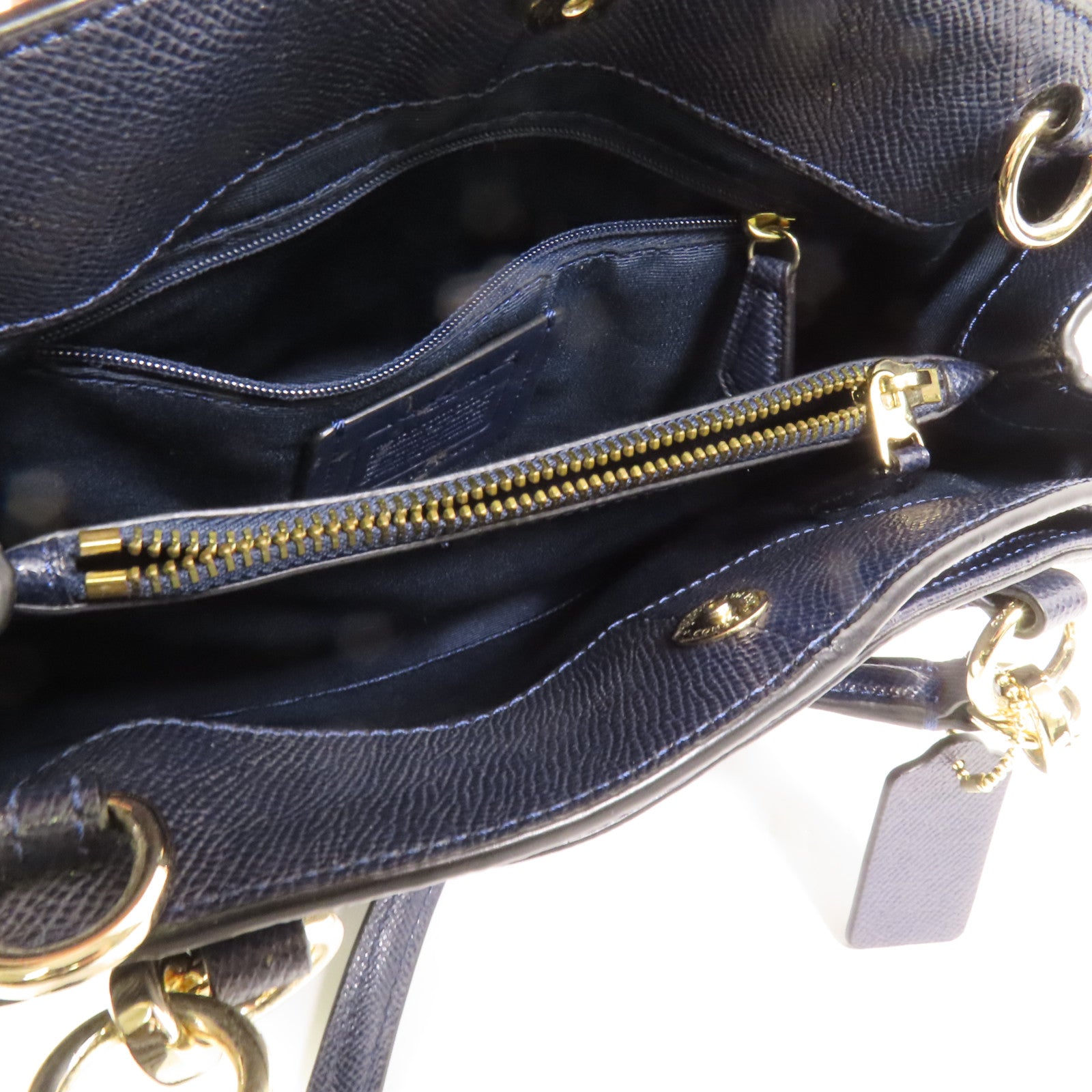 COACH 牛皮皮革2 Way Shoulder金扣手挽肩背兩用袋