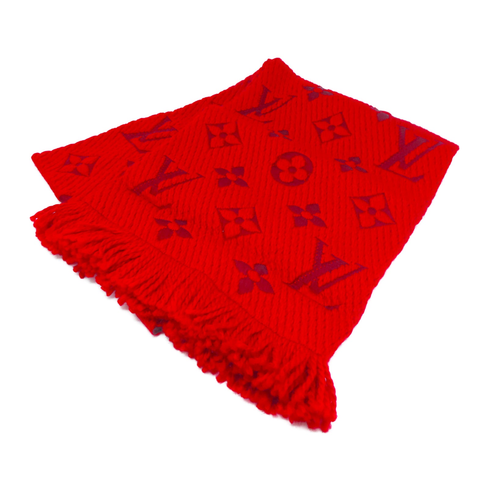 LOUIS VUITTON **【激減優惠】絲質/羊毛Logomania Scarf圍巾紅色