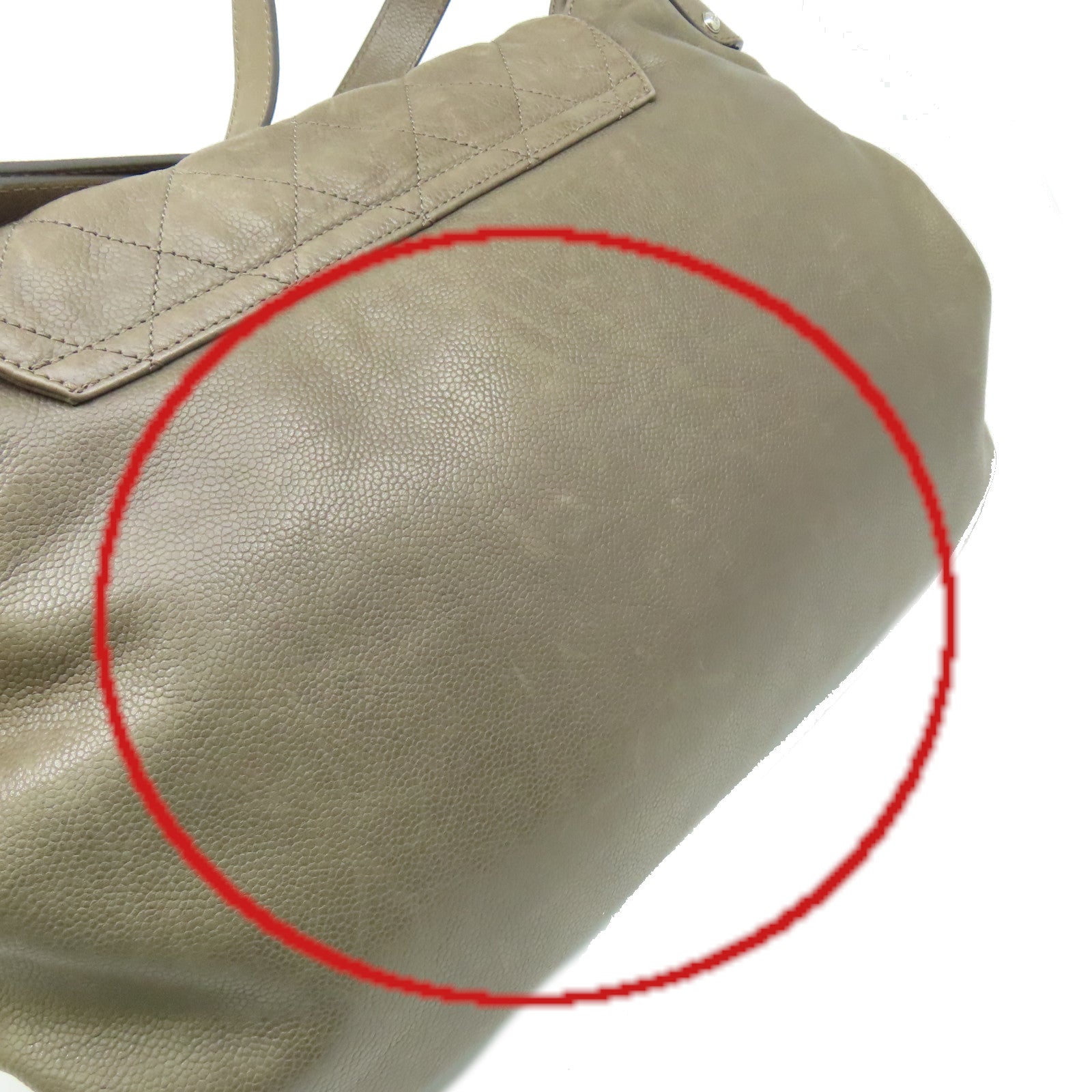 CHANEL 【激減優惠】菱格牛皮皮革Shoulder Bag銀扣肩背袋軍綠色