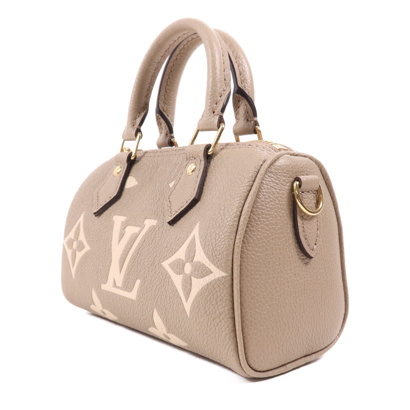 LOUIS VUITTON Monogram Empreinte Nano Speedy金扣手挽肩背兩用袋