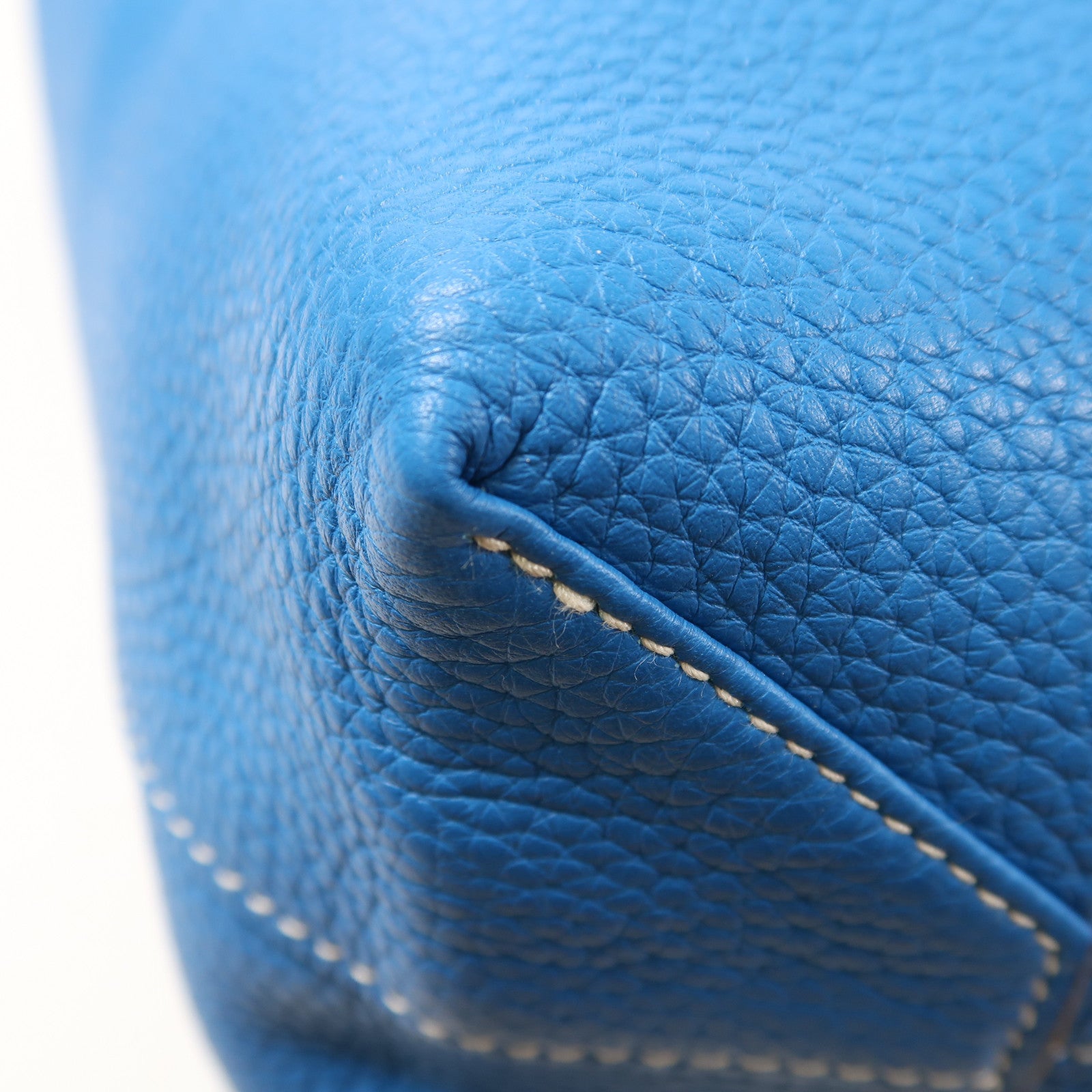 HERMES Clemence皮革Double Sens 45肩背袋藍色/綠色