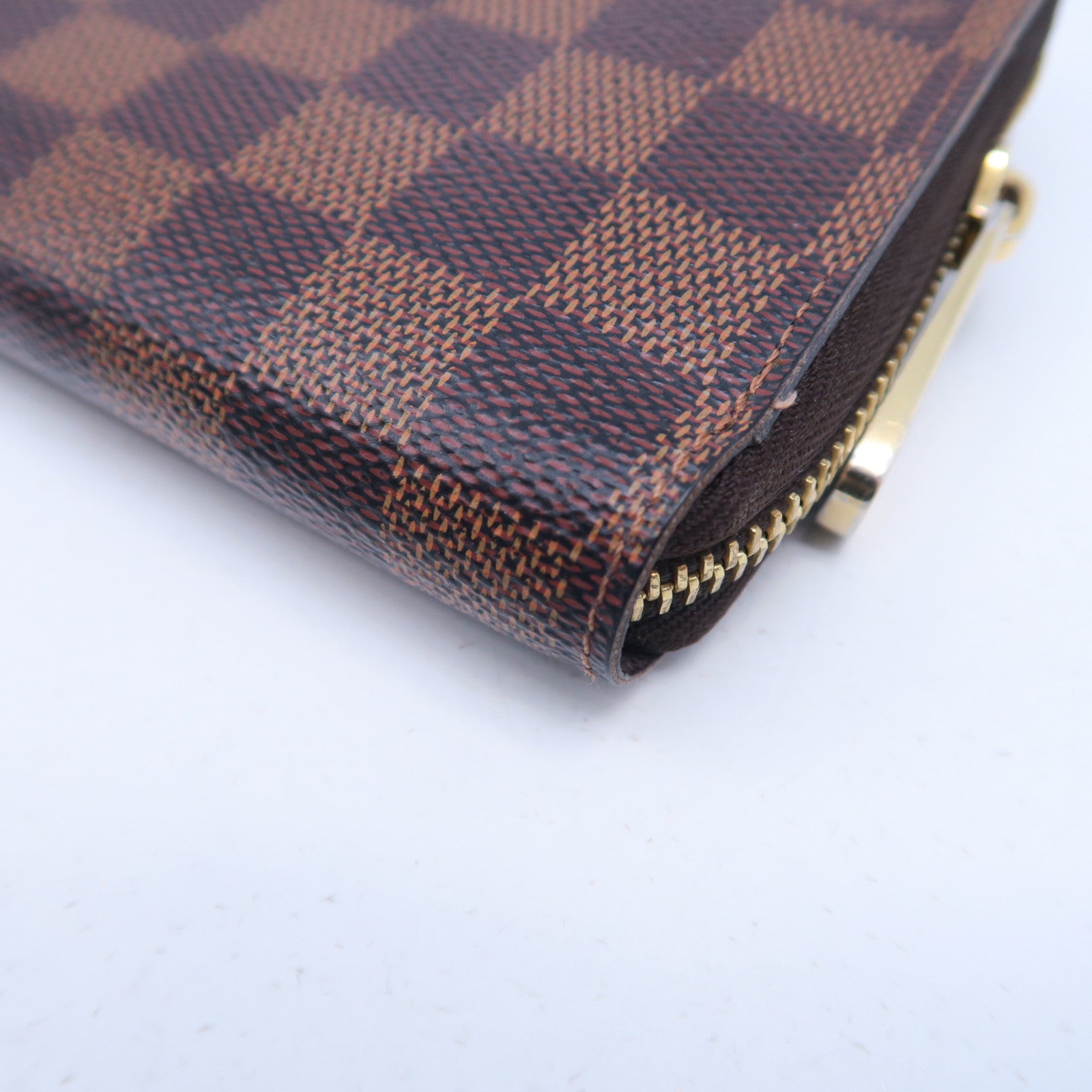 LOUIS VUITTON 【激減優惠】Damier Ebene Zipper Wallet金扣長錢包啡色