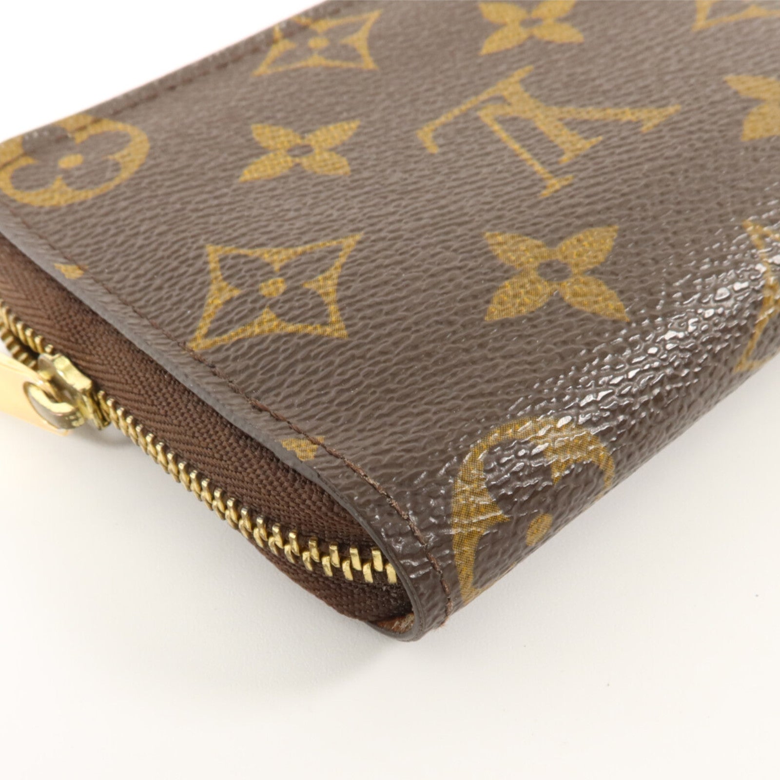 LOUIS VUITTON Monogram Zippy Coin Purse金扣零錢包棕色