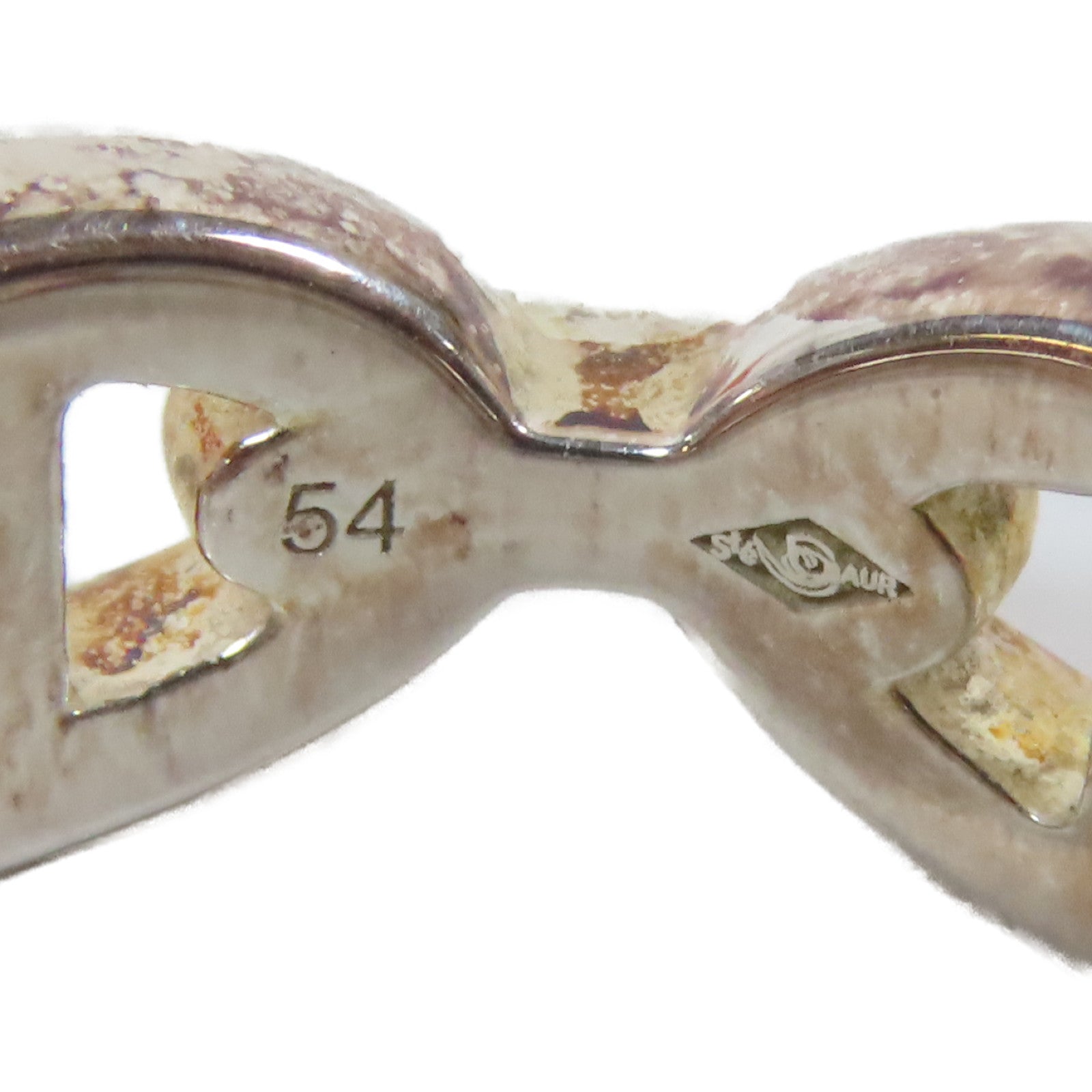 HERMES 925純銀Chaine D'Ancre Enchainee Ring戒指Hermes#54 US#6.5