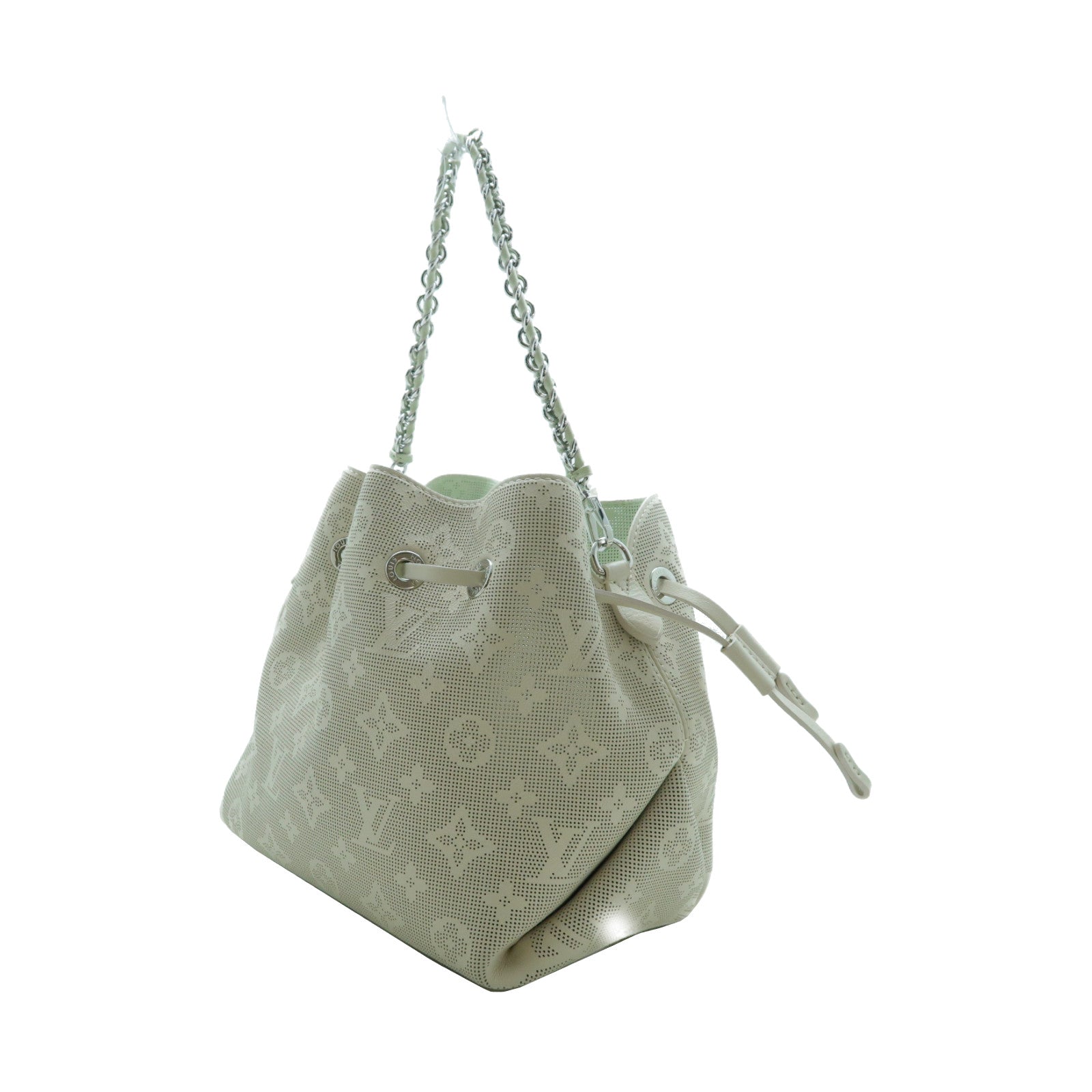 LOUIS VUITTON Mahina Bella銀扣鏈帶手挽肩背兩用袋白色