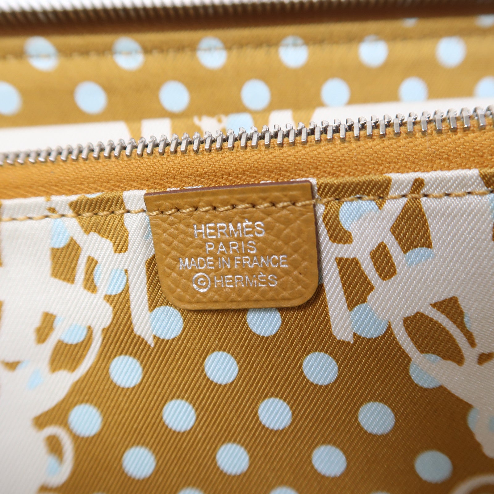 HERMES Epsom皮革Silk In銀扣長錢包芝麻色