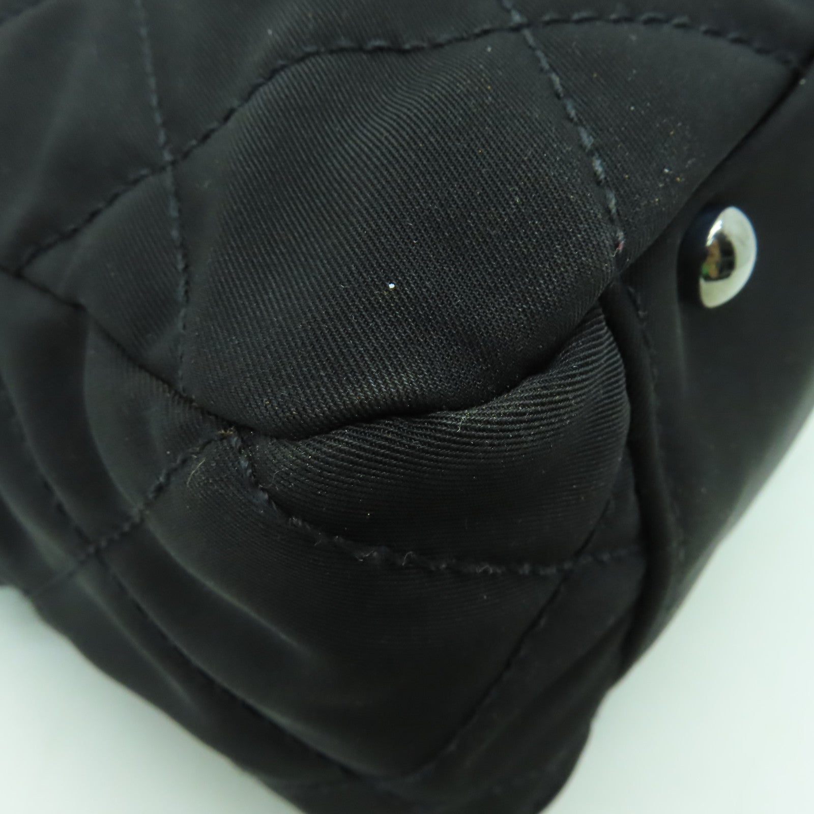CHANEL 【清倉大減價】尼龍Chain Shoulder Bag銀扣鏈帶肩背袋黑色