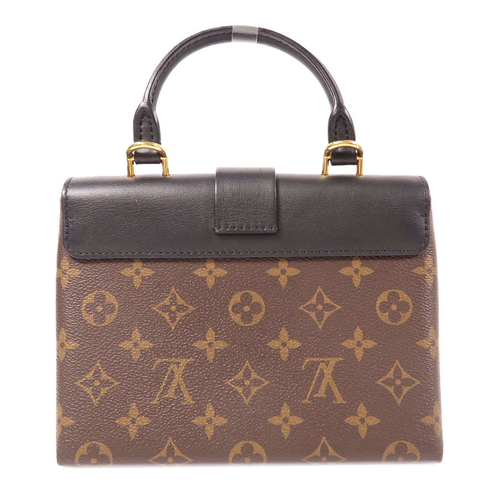 LOUIS VUITTON Monogram Locky BB金扣手挽肩背兩用袋棕色/黑色