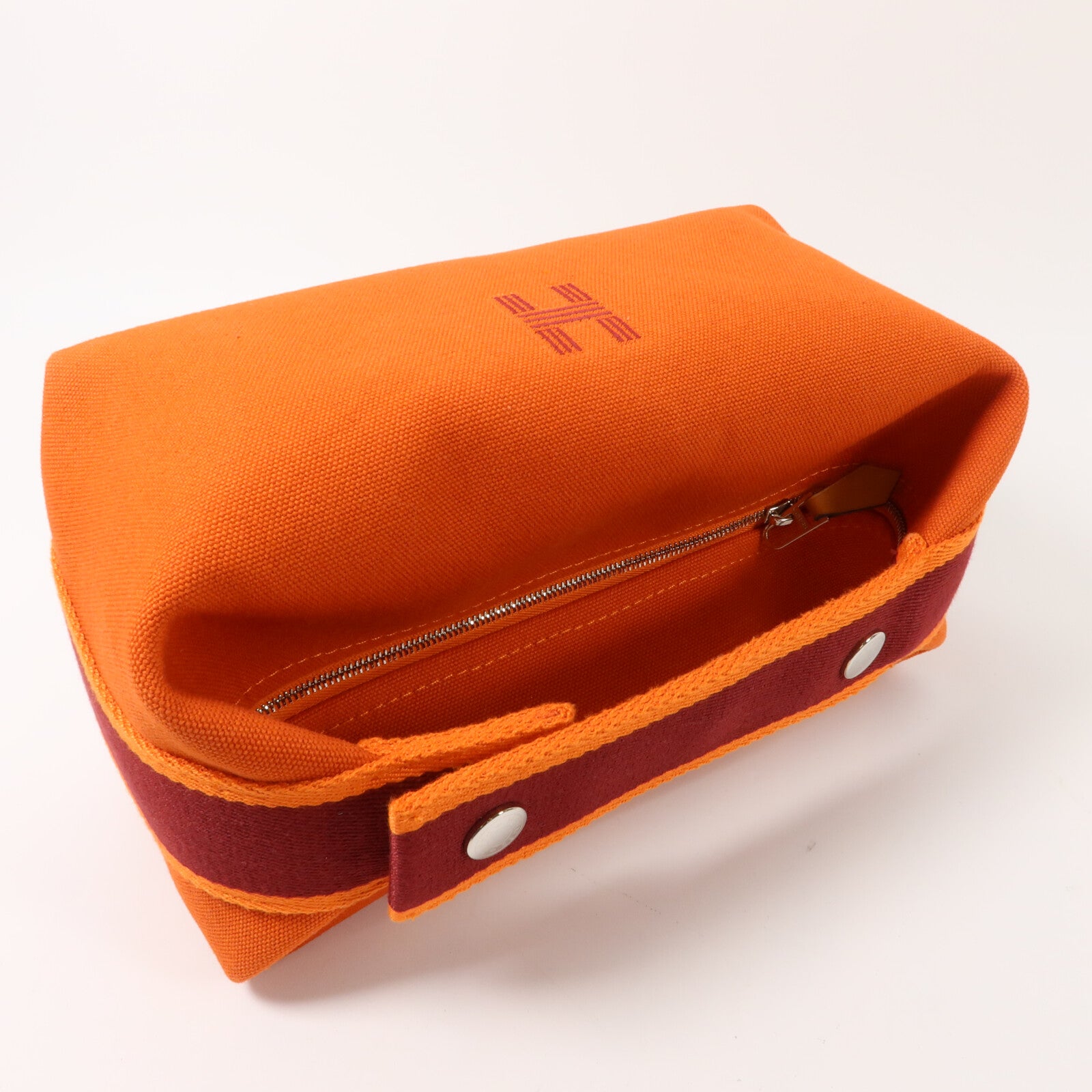 HERMES 帆布Bride A Brac PM手挽袋Orange