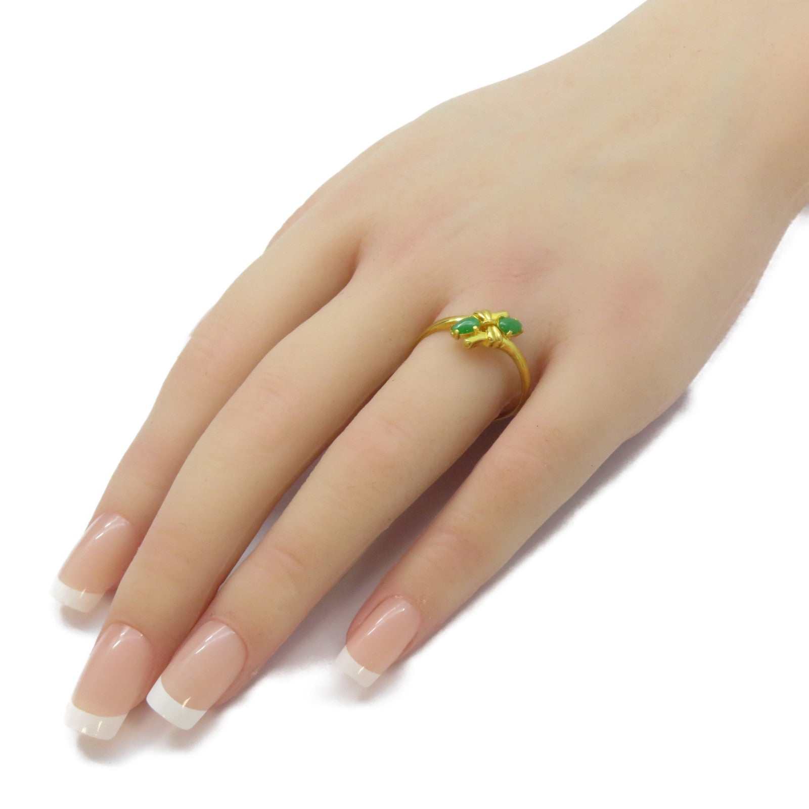 JEWELRY 【激減優惠】24K黃金Jade Ring翡翠戒指US#10.25