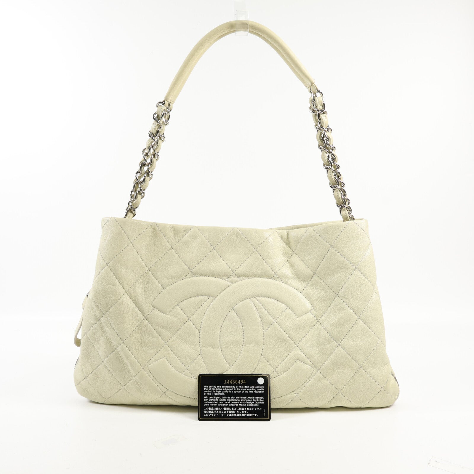 CHANEL 牛皮皮革Shoulder Bag銀扣鏈帶肩背袋