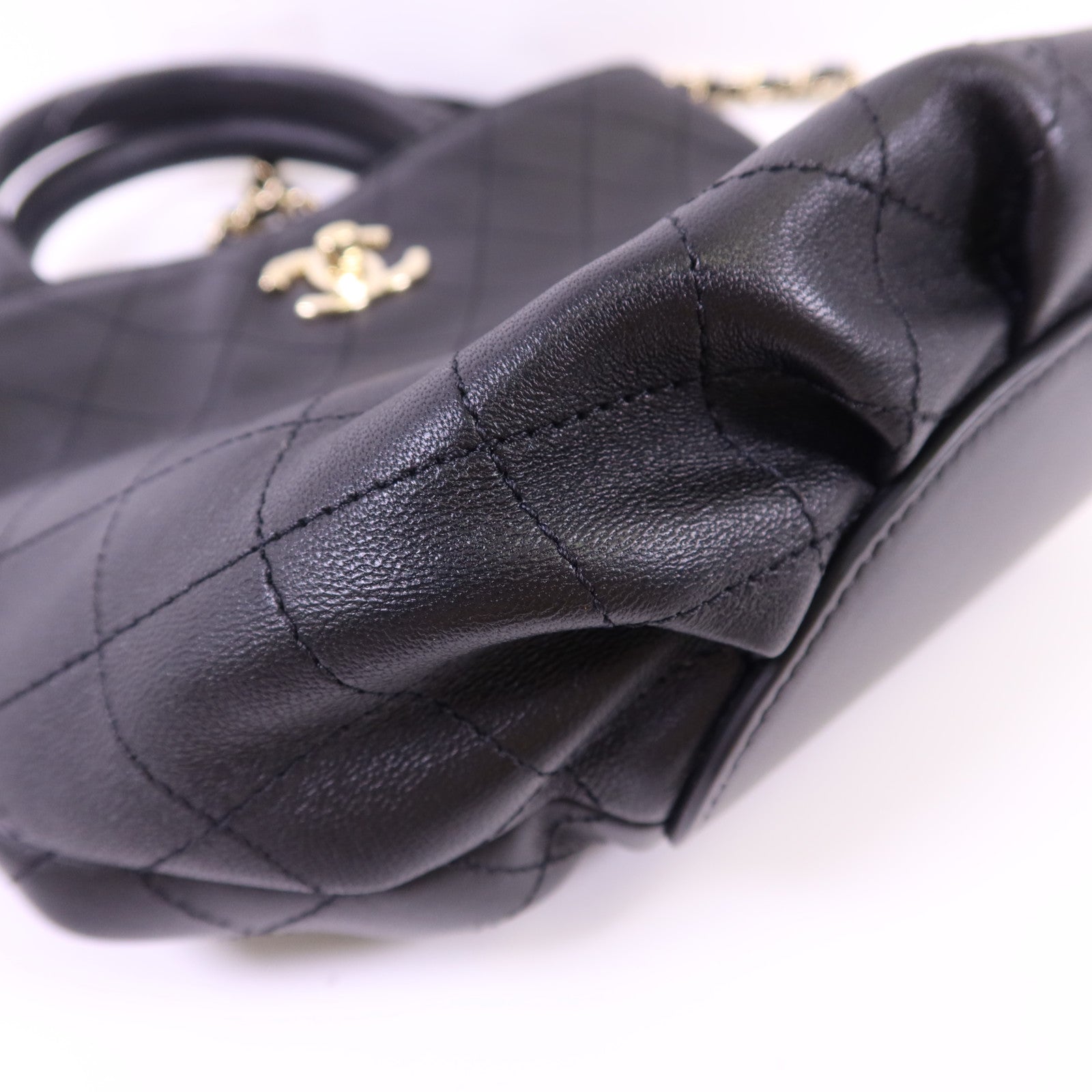 CHANEL 牛皮皮革2 Way Shoulder Bag金扣手挽肩背兩用袋