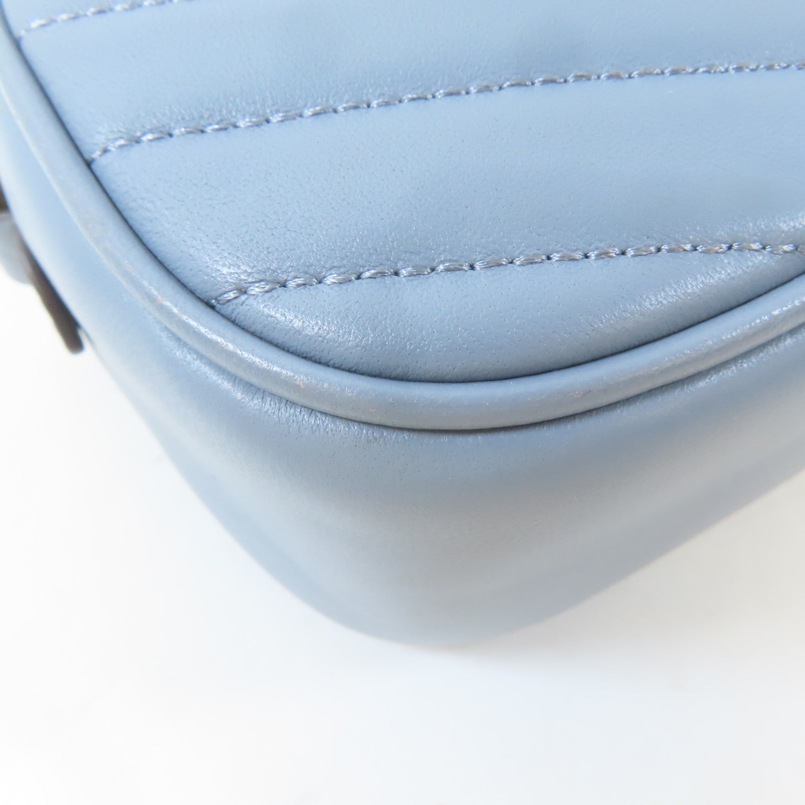 Tory Burch 牛皮皮革Shoulder Bag金扣肩背袋淺藍色