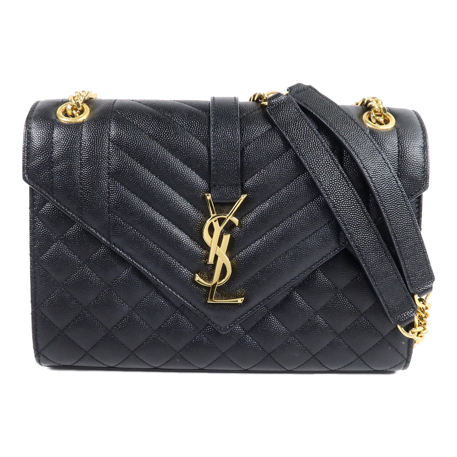 SAINT LAURENT 牛皮皮革Envelope Medium鏈帶肩背袋