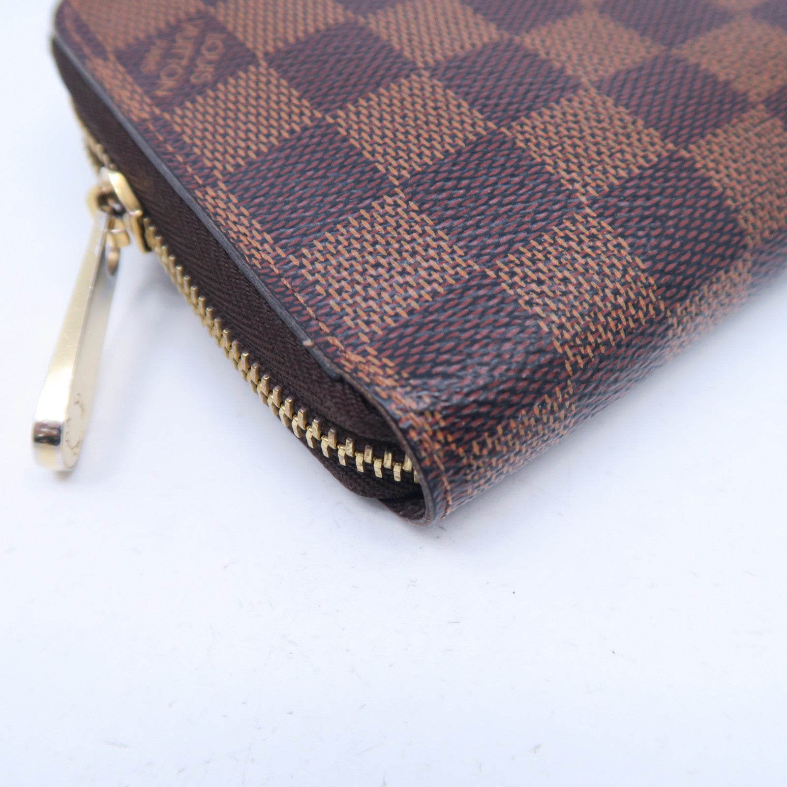 LOUIS VUITTON 【激減優惠】Damier Ebene Zipper Wallet金扣長錢包啡色