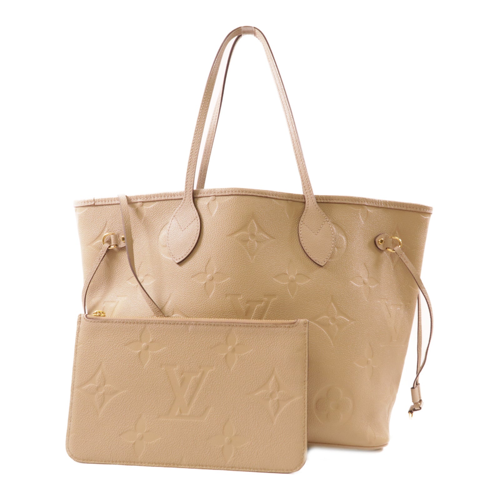 LOUIS VUITTON Monogram Empreinte Neverfull MM金扣肩背袋
