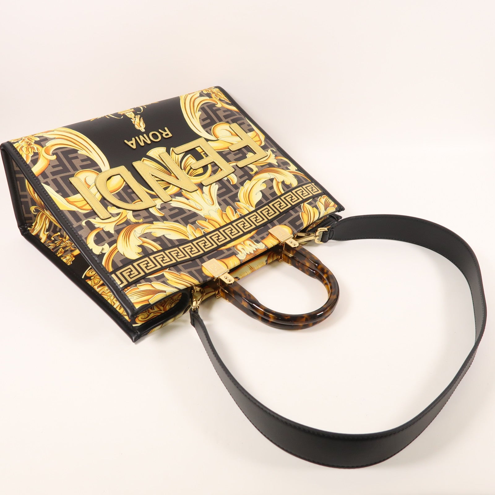 FENDI 皮革Sunshine Tote Bag金扣手挽肩背兩用袋