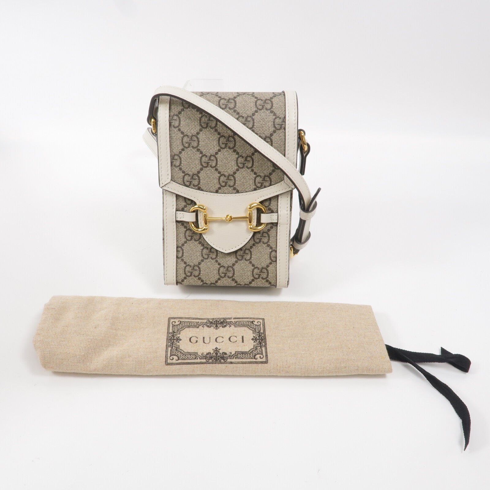 GUCCI 塗層帆布1955 Horsebit Mini肩背袋