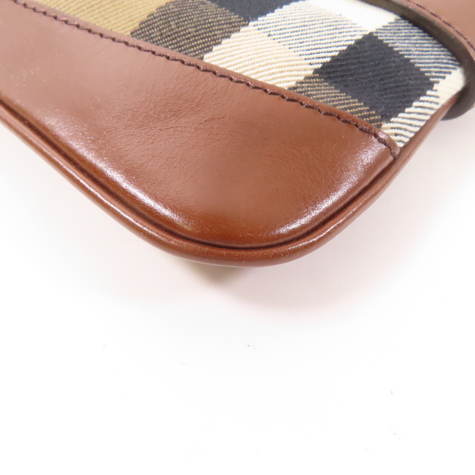 BURBERRY 帆布/皮革Shoulder Bag金扣肩背袋棕色/卡其色