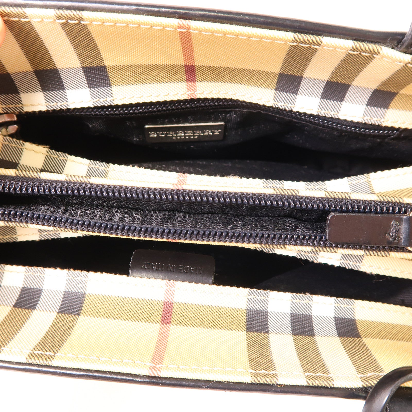 BURBERRY 帆布Hand Bag銀扣手挽袋