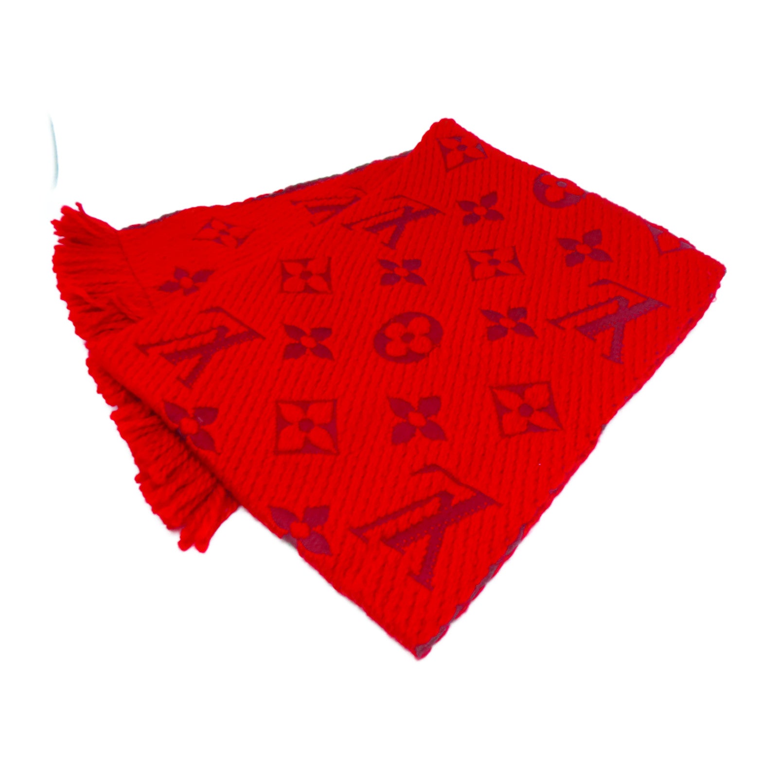 LOUIS VUITTON **【激減優惠】絲質/羊毛Logomania Scarf圍巾紅色
