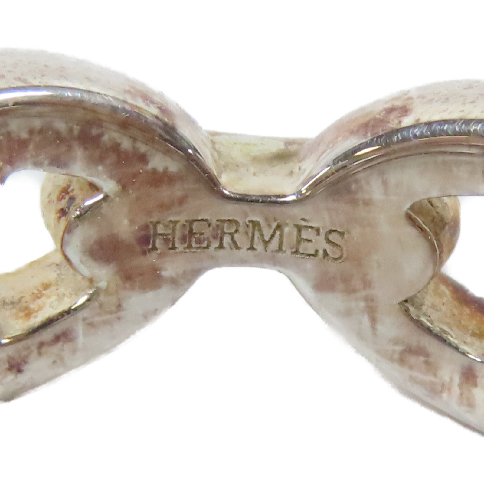 HERMES 925純銀Chaine D'Ancre Enchainee Ring戒指Hermes#54 US#6.5