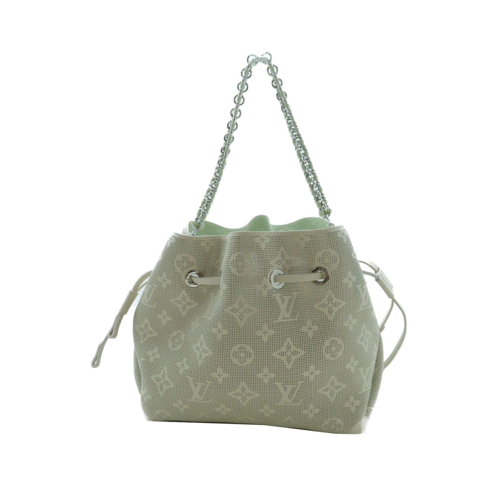 LOUIS VUITTON Mahina Bella銀扣鏈帶手挽肩背兩用袋白色