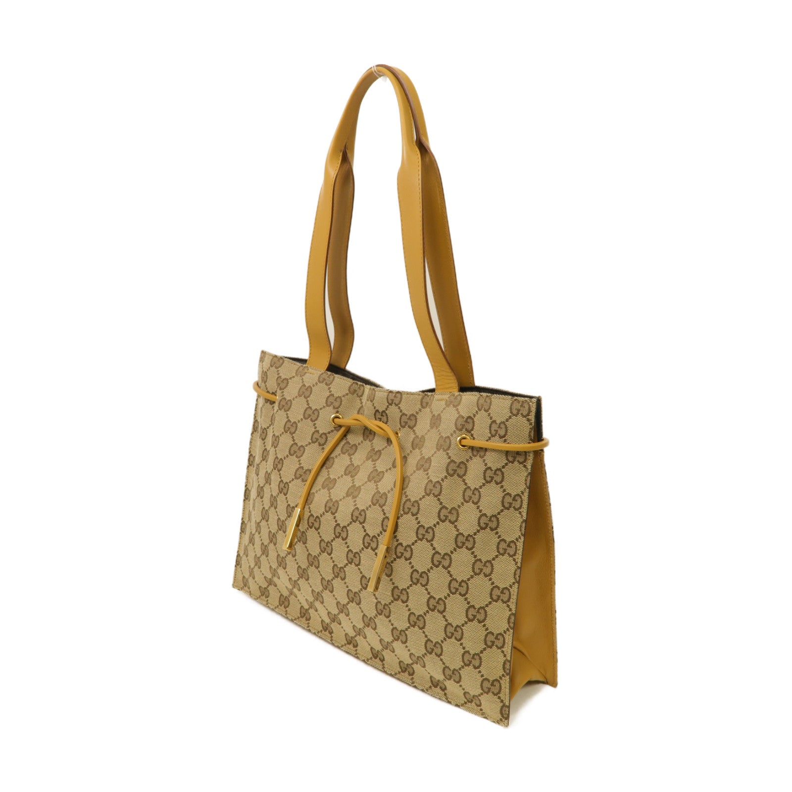 GUCCI 帆布Shoulder Tote Bag金扣肩背袋啡色