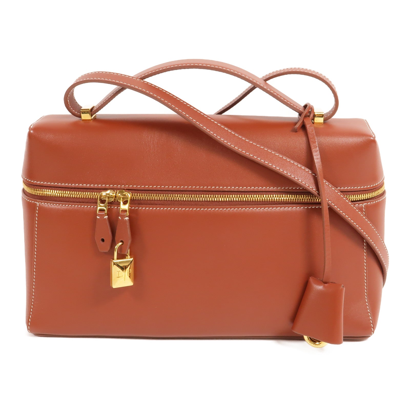 Loro Piana 牛皮皮革Extra Bag L27金扣手挽肩背兩用袋
