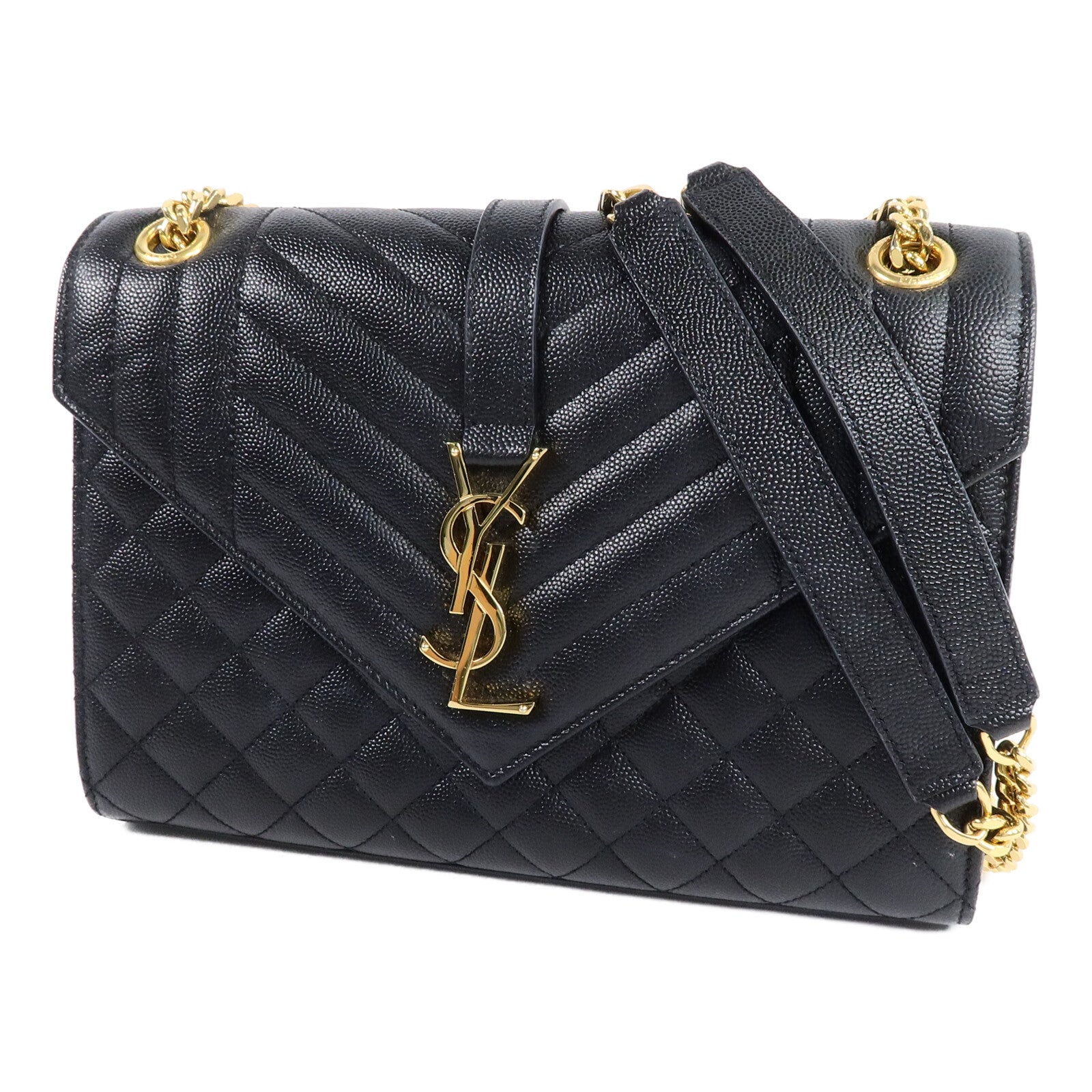 SAINT LAURENT 牛皮皮革Envelope Medium鏈帶肩背袋