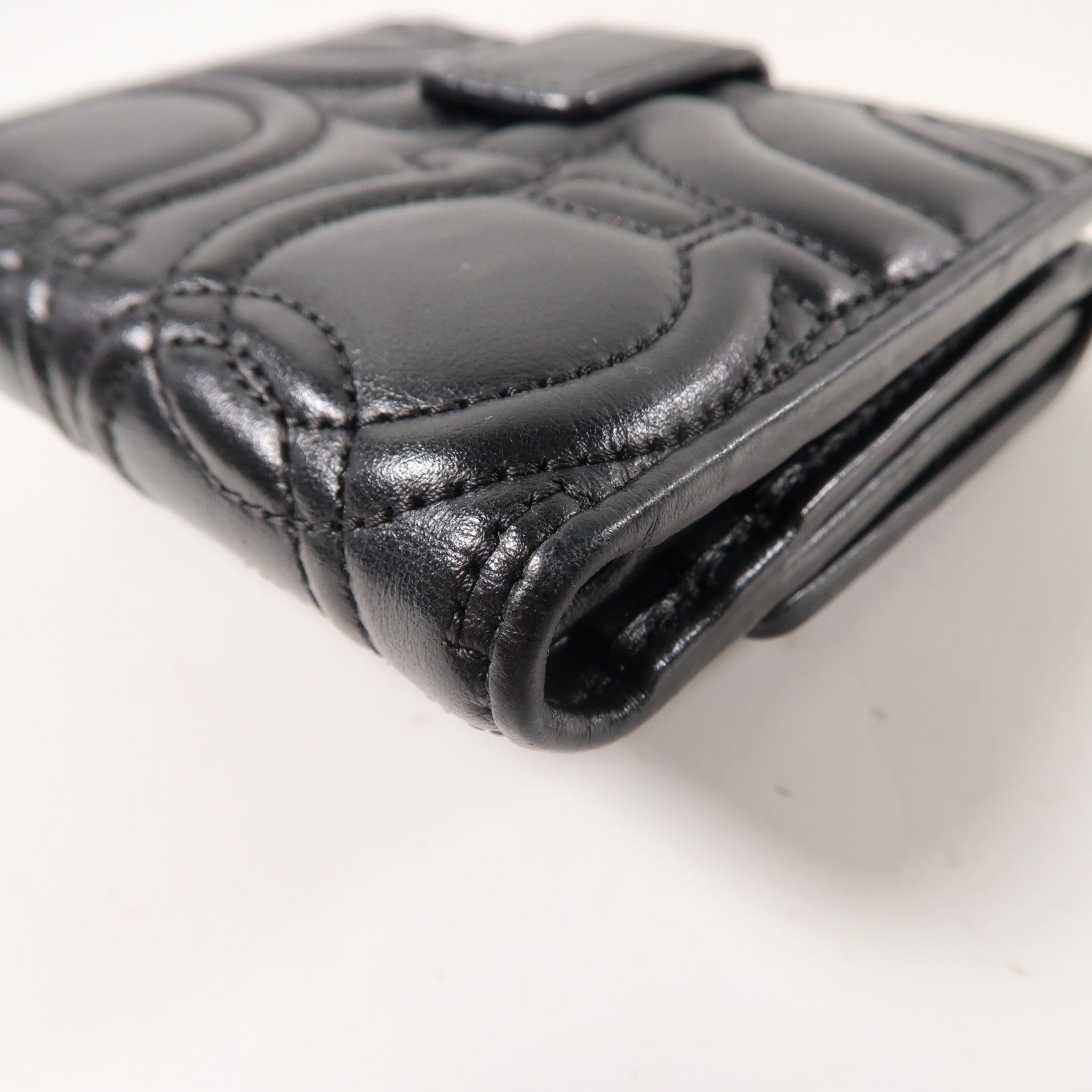 Salvatore Ferragamo 牛皮皮革Fold Wallet金扣折疊錢包黑色