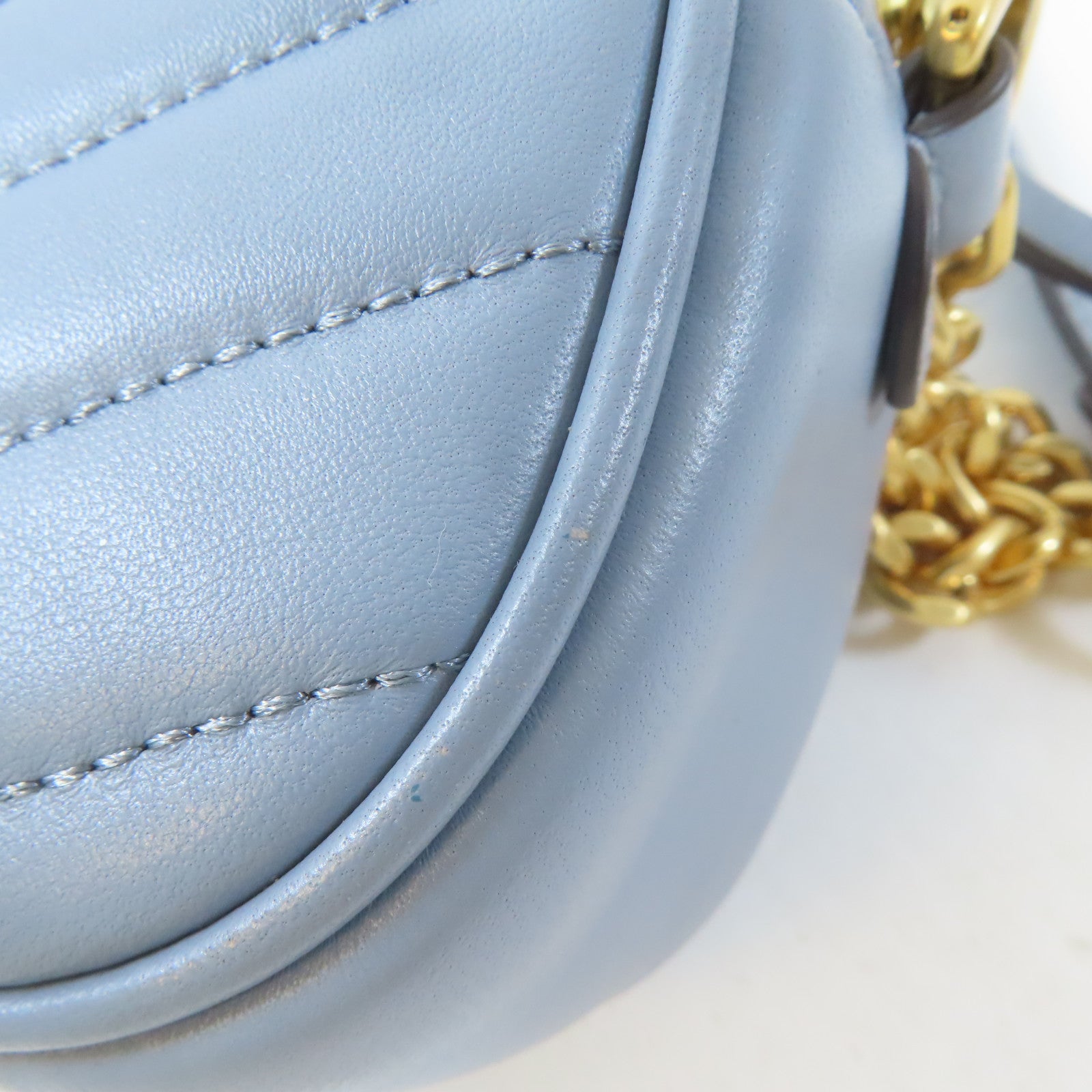Tory Burch 牛皮皮革Shoulder Bag金扣肩背袋淺藍色
