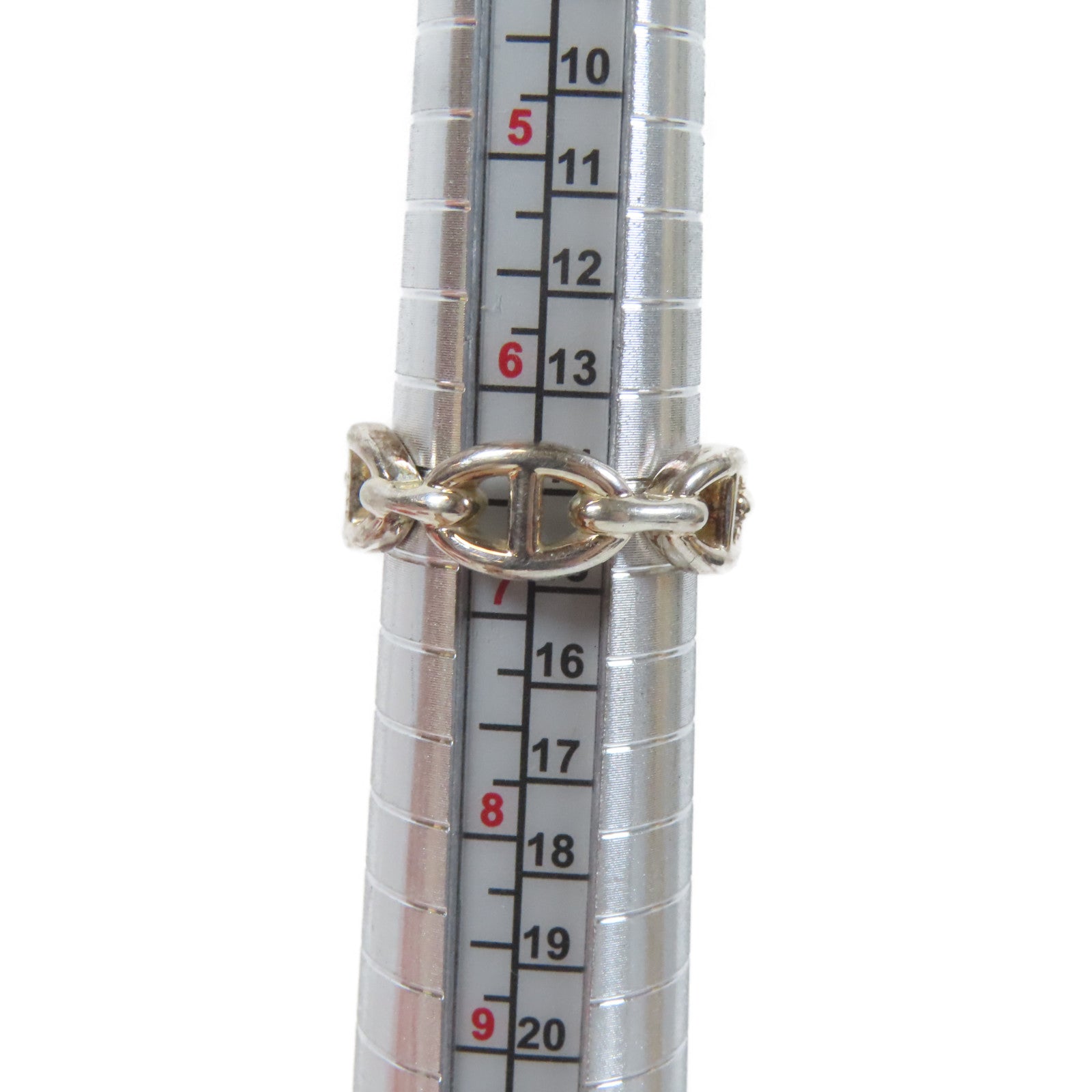 HERMES 925純銀Chaine D'Ancre Enchainee Ring戒指Hermes#54 US#6.5