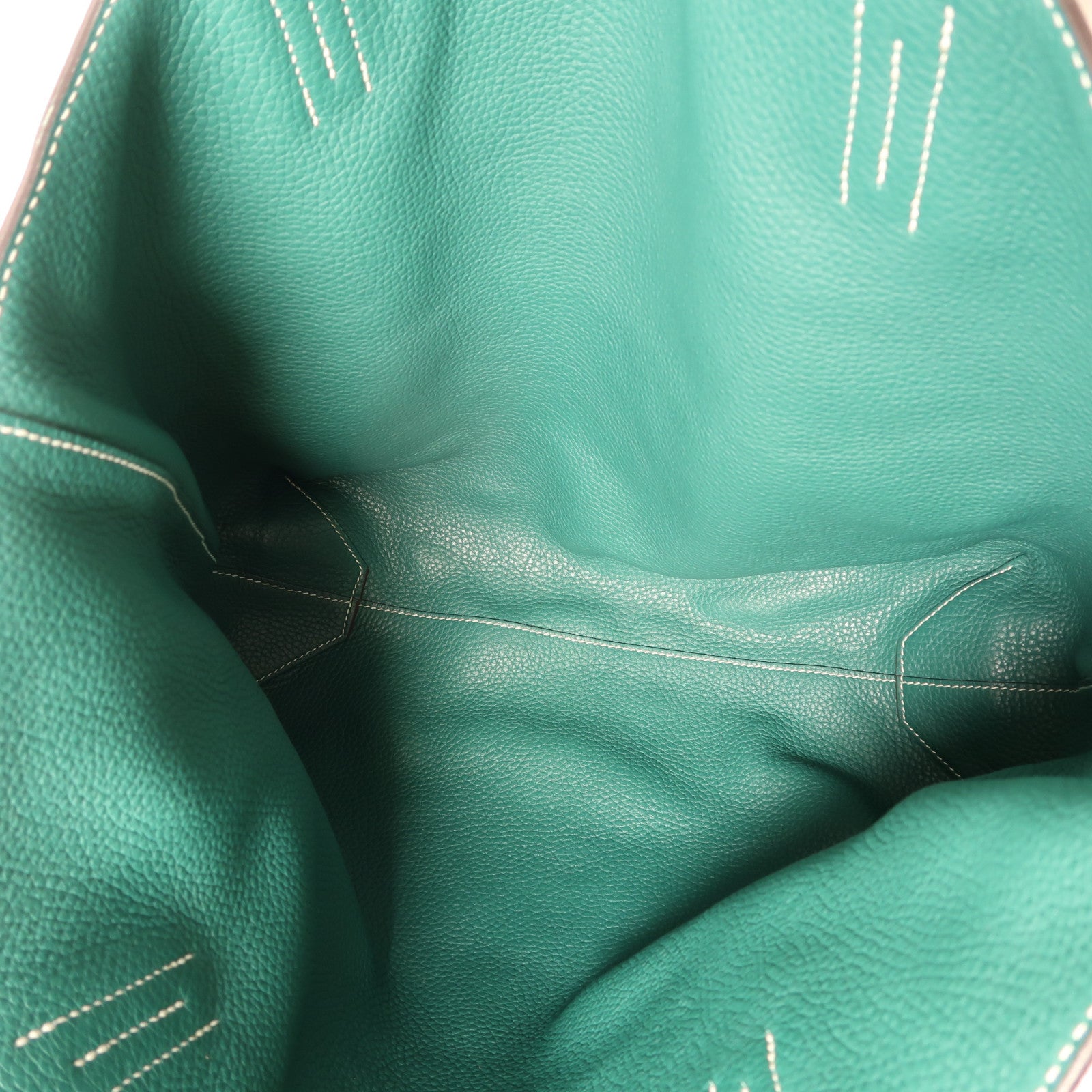 HERMES Clemence皮革Double Sens 45肩背袋藍色/綠色
