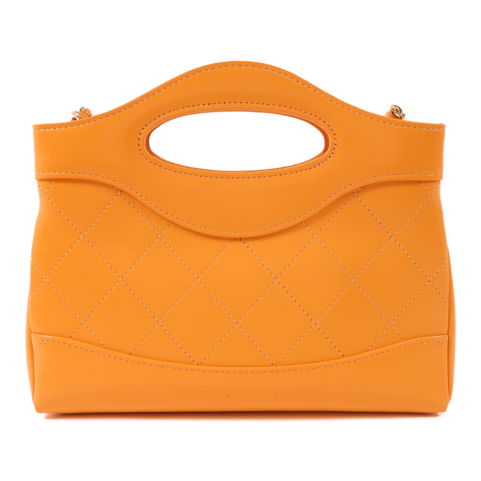 CHANEL 牛皮皮革Mini 31金扣手挽肩背兩用袋