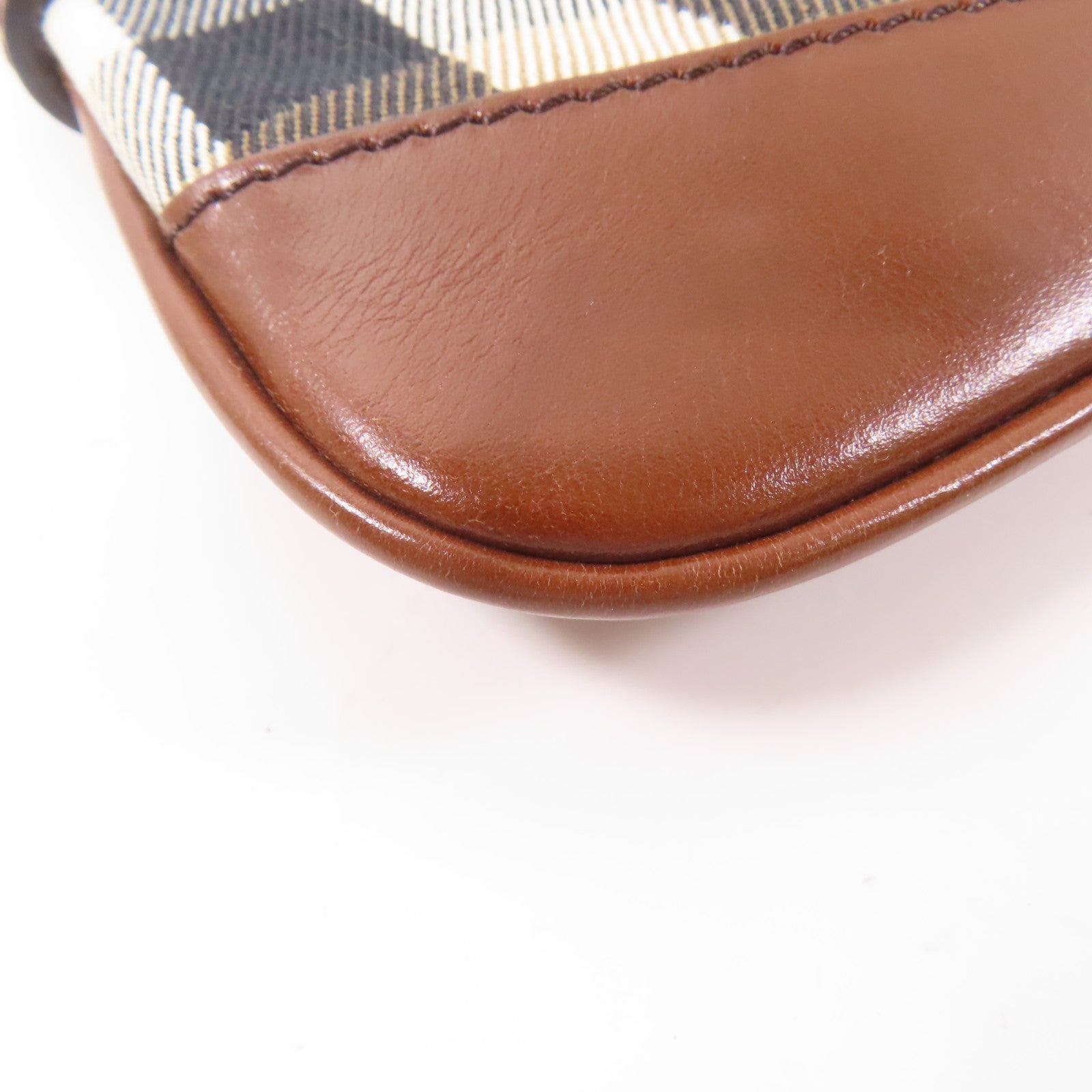 BURBERRY 帆布/皮革Shoulder Bag金扣肩背袋棕色/卡其色