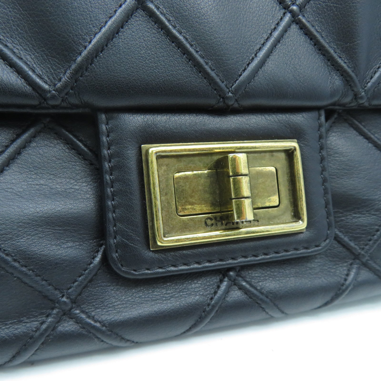 CHANEL 【激減優惠】菱格羊皮皮革Chain Shoulder金扣鏈帶肩背袋黑色