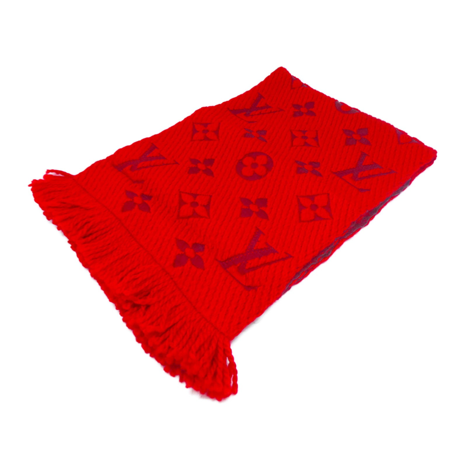 LOUIS VUITTON **【激減優惠】絲質/羊毛Logomania Scarf圍巾紅色