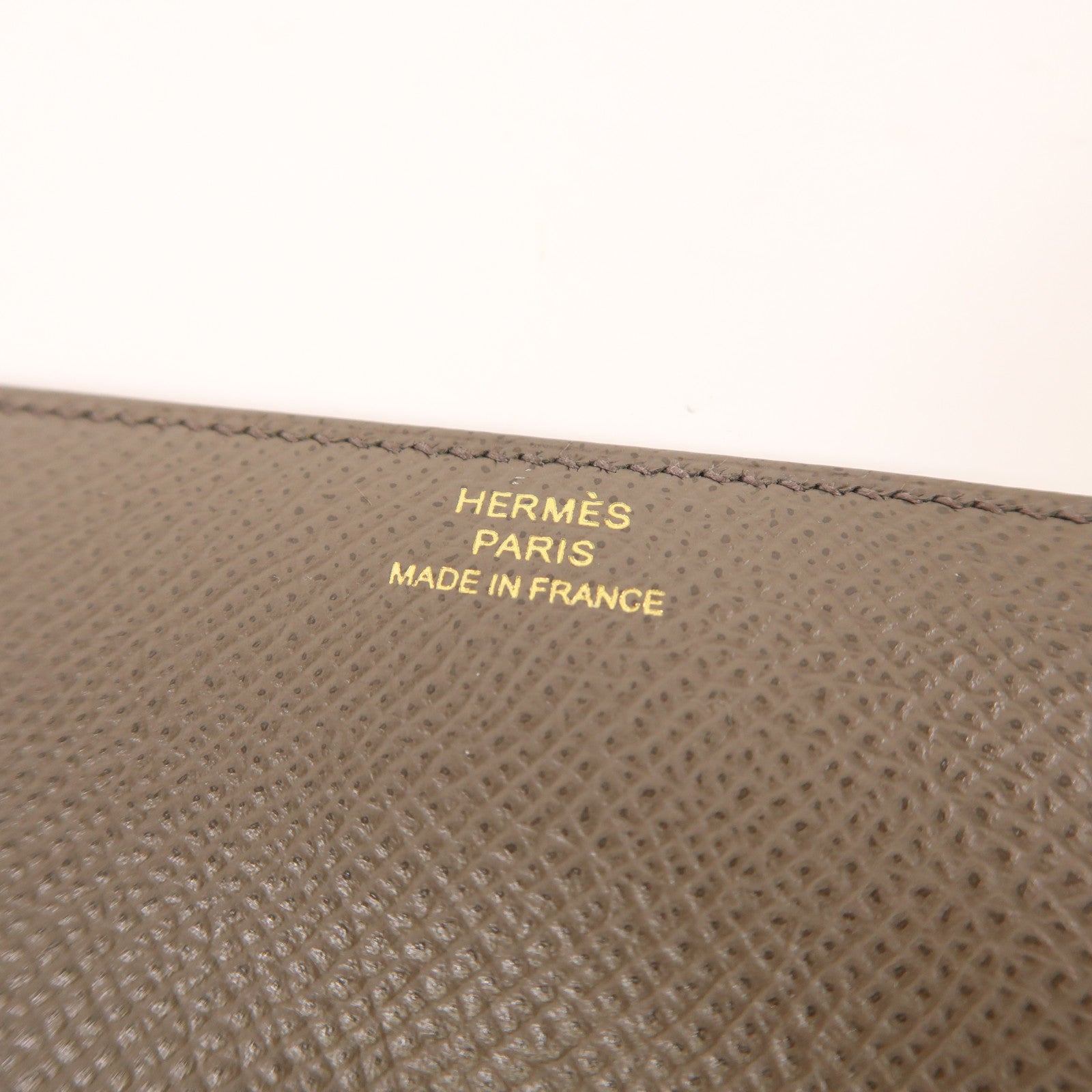 HERMES 【激減優惠】Epsom皮革Clic Wallet金扣錢包Etain