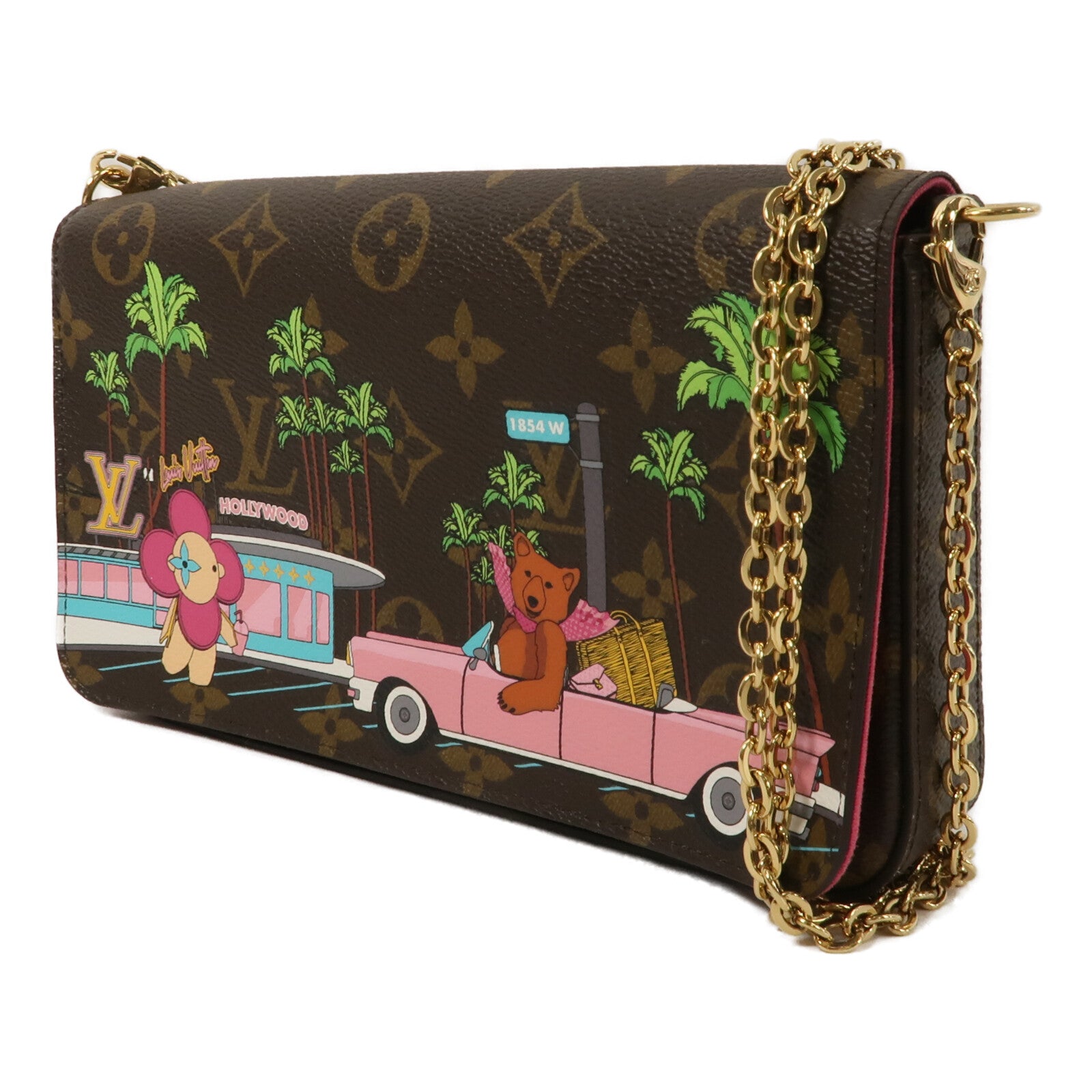 LOUIS VUITTON Monogram Hollywood Xmas Felicie Pochette鏈帶肩背袋