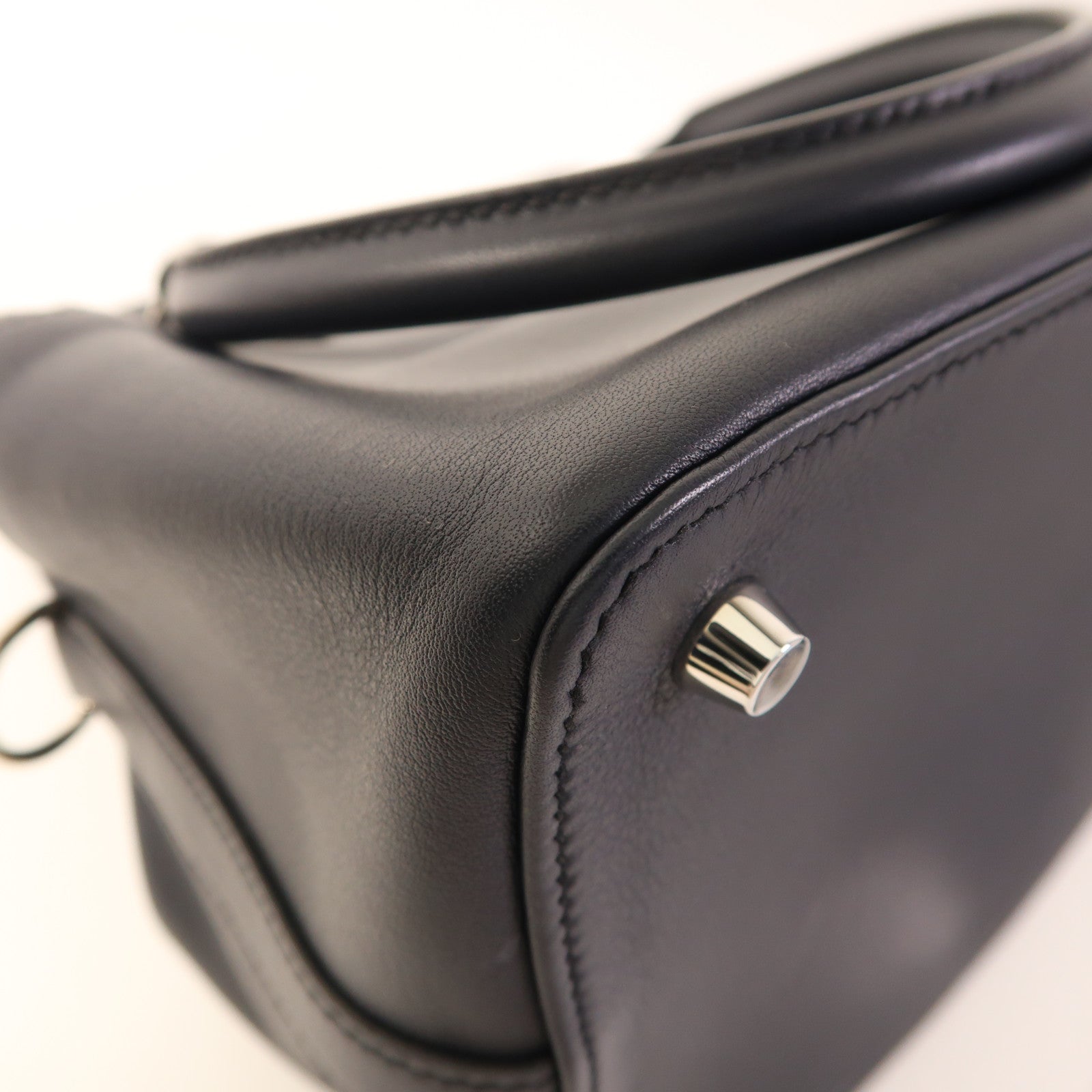 HERMES Evercolor皮革Toolbox 20銀扣手挽肩背兩用袋Bleu Indigo/Fuchsia