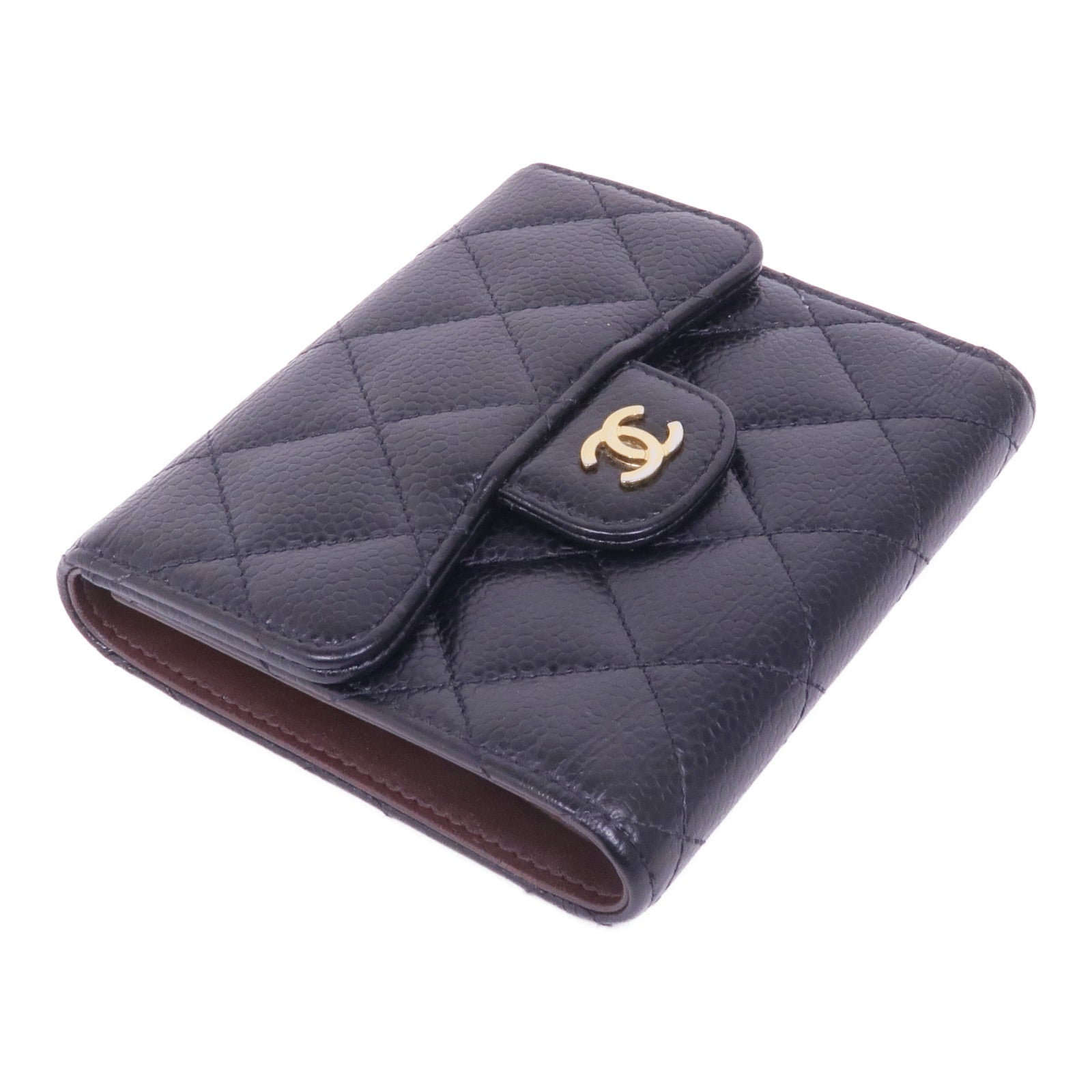 CHANEL 牛皮皮革Wallet金扣錢包