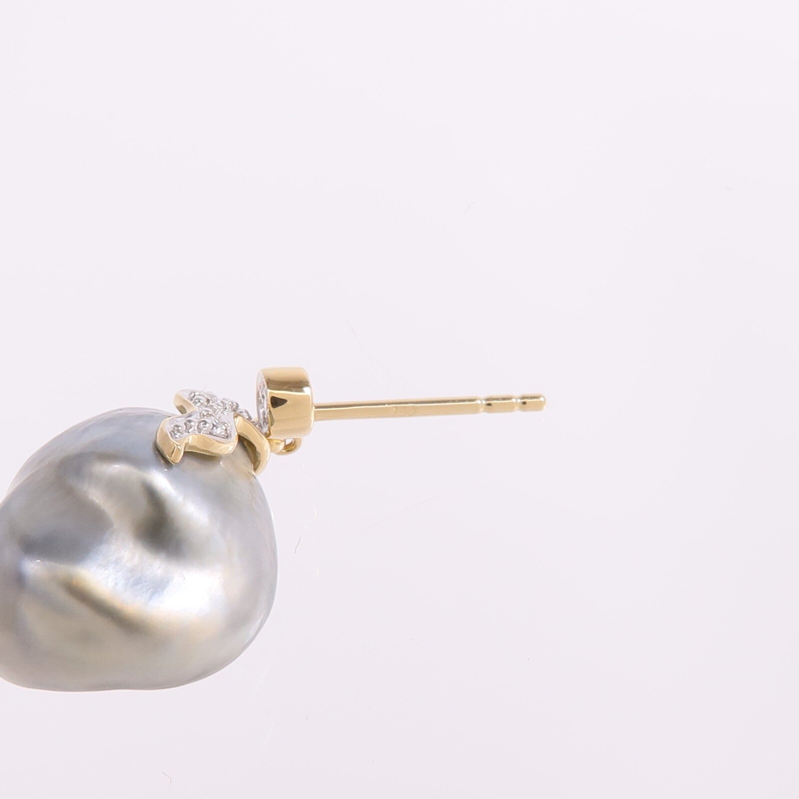 JEWELRY 18K黃金Pearl Diamond Earrings珍珠/鑽石耳環