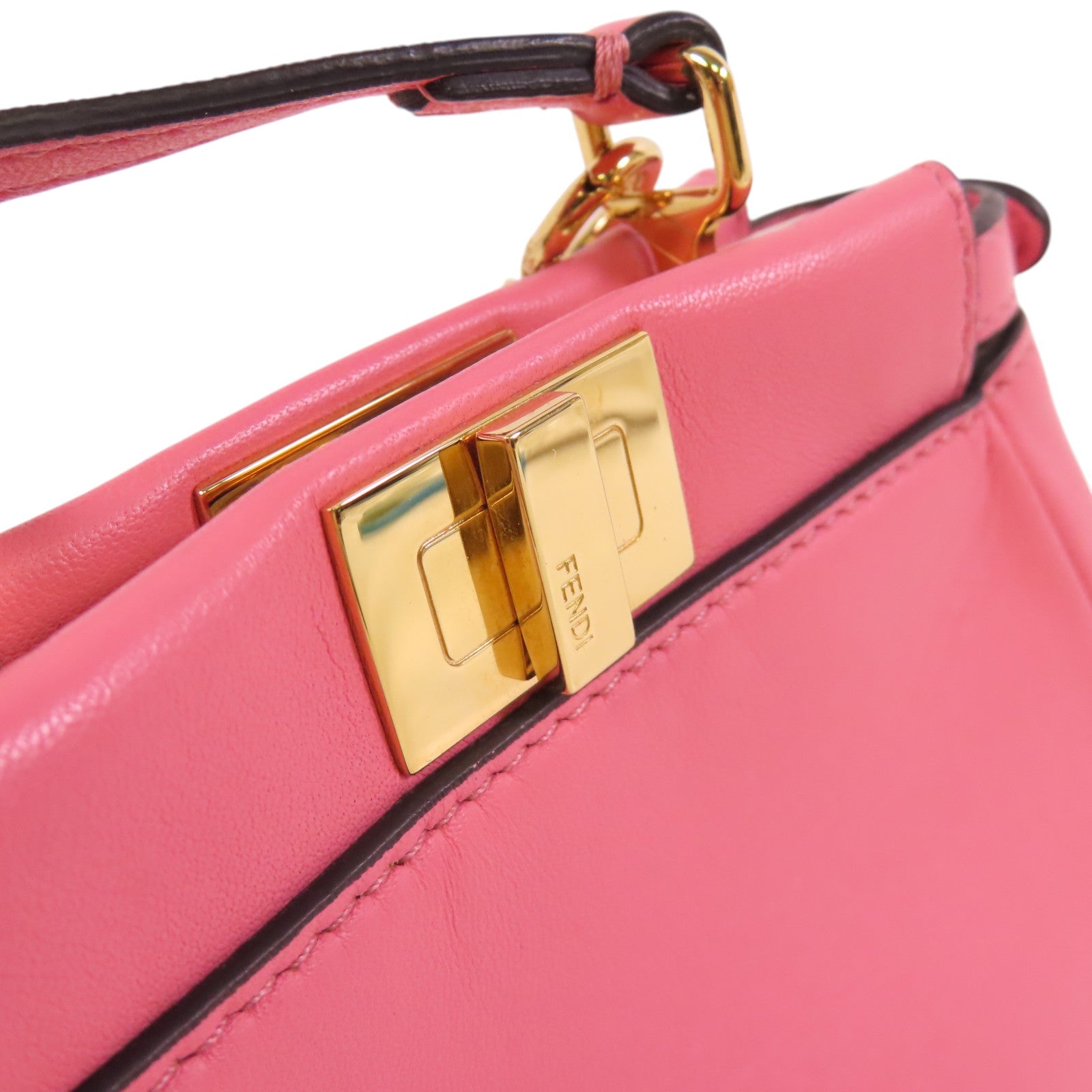 FENDI 【激減優惠】牛皮皮革Micro Peekaboo金扣肩背袋