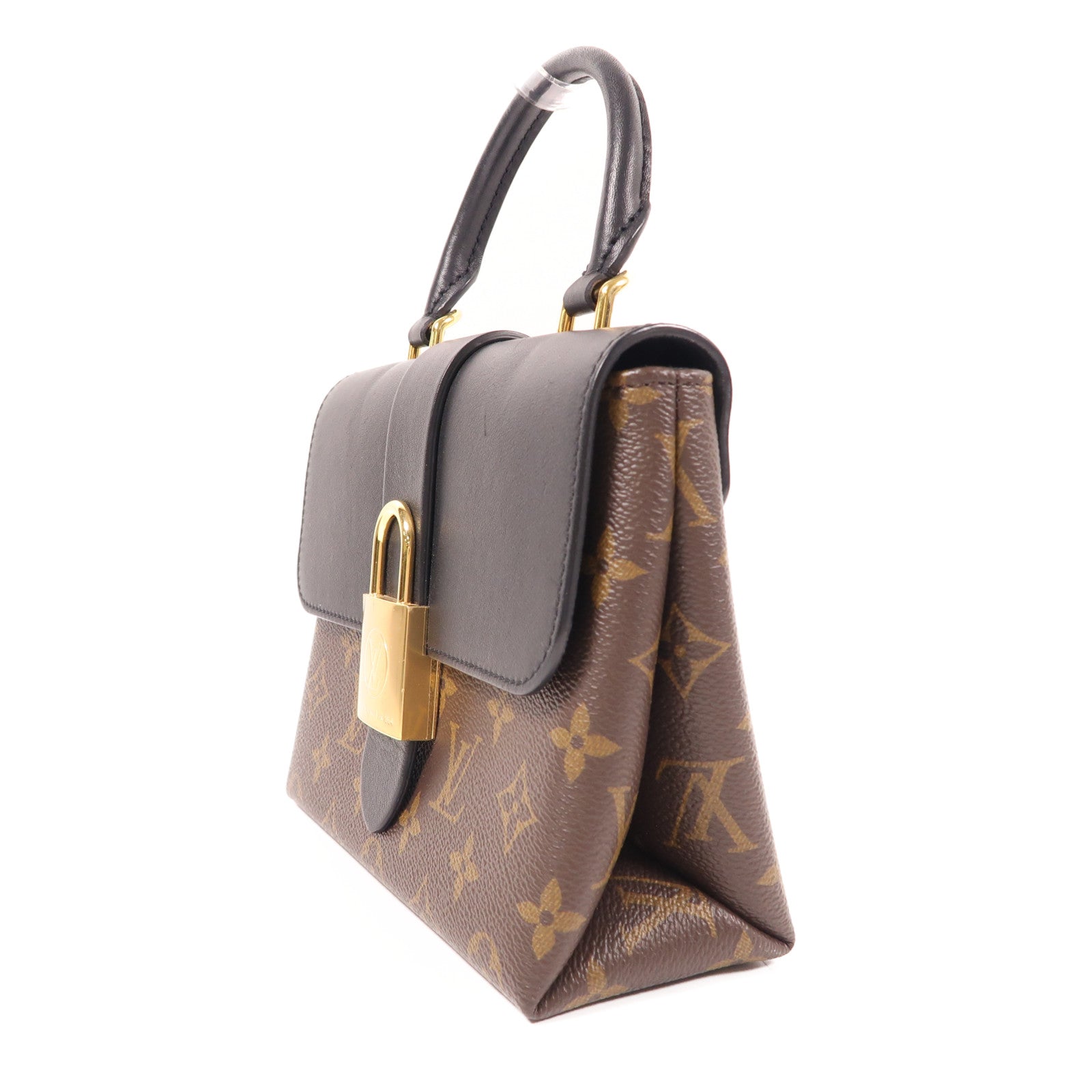 LOUIS VUITTON Monogram Locky BB金扣手挽肩背兩用袋棕色/黑色