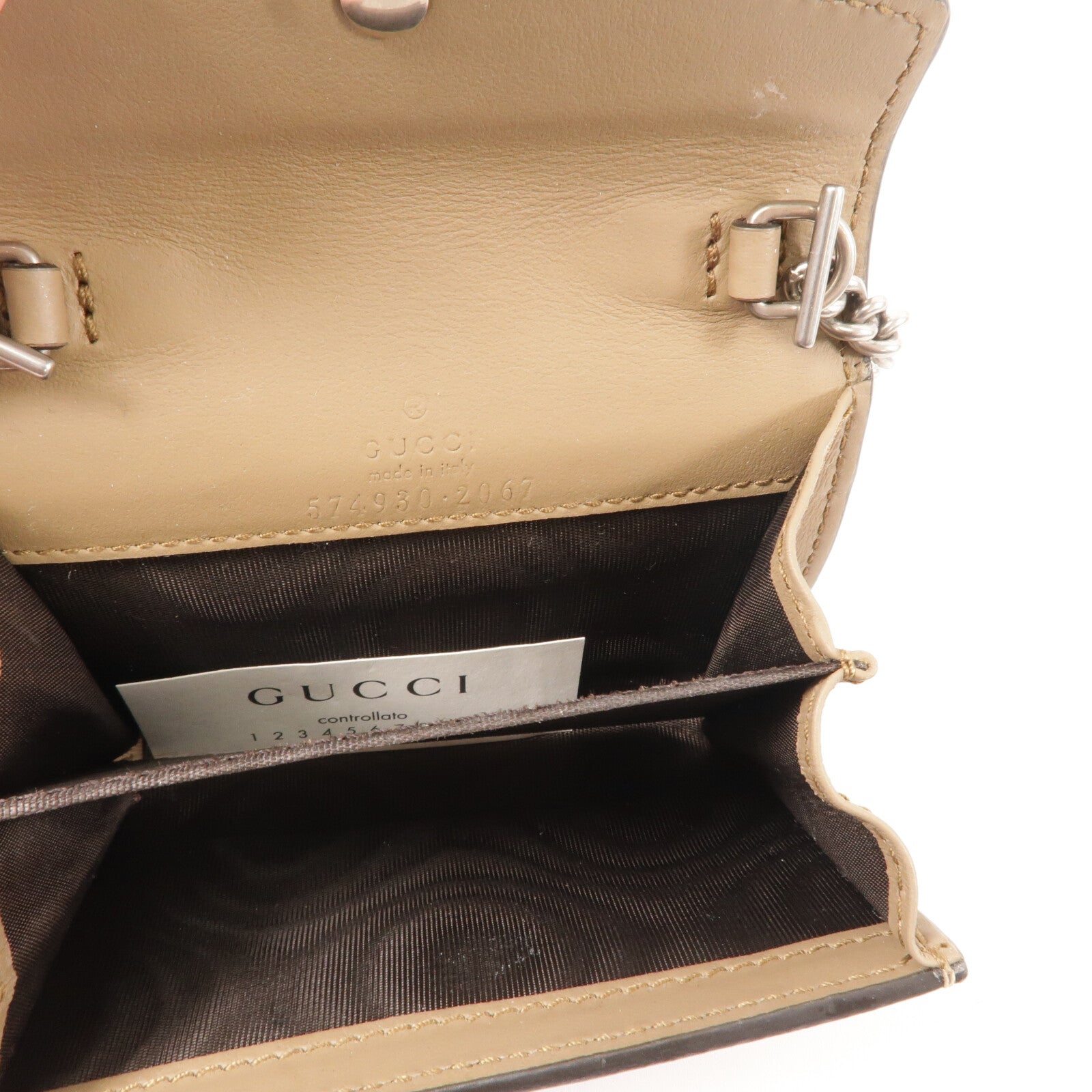 GUCCI 塗層帆布Dionysus Chain Wallet鏈帶手挽袋